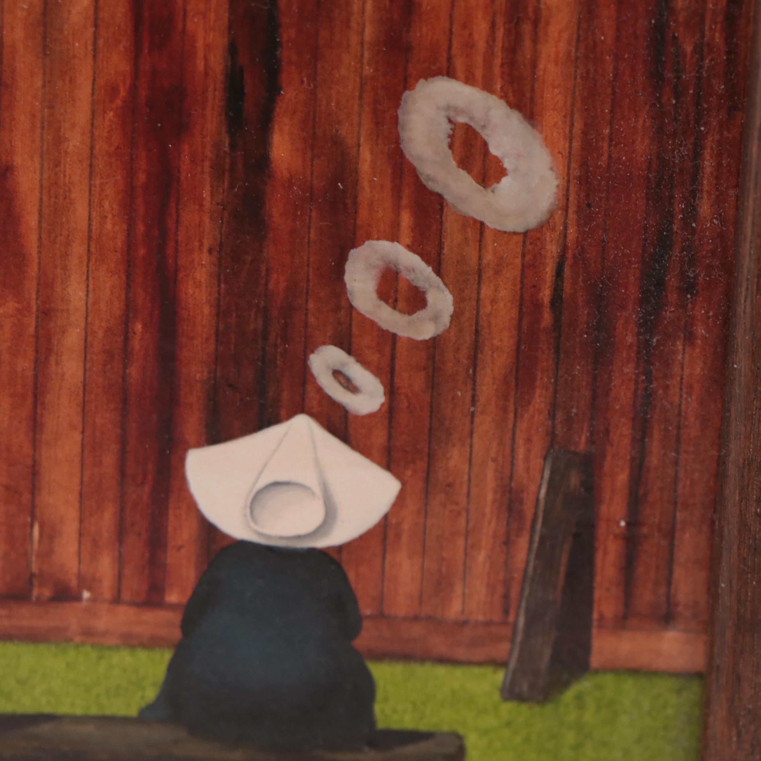 Frank Whipple Acrylic Painting of Nuns Smoking