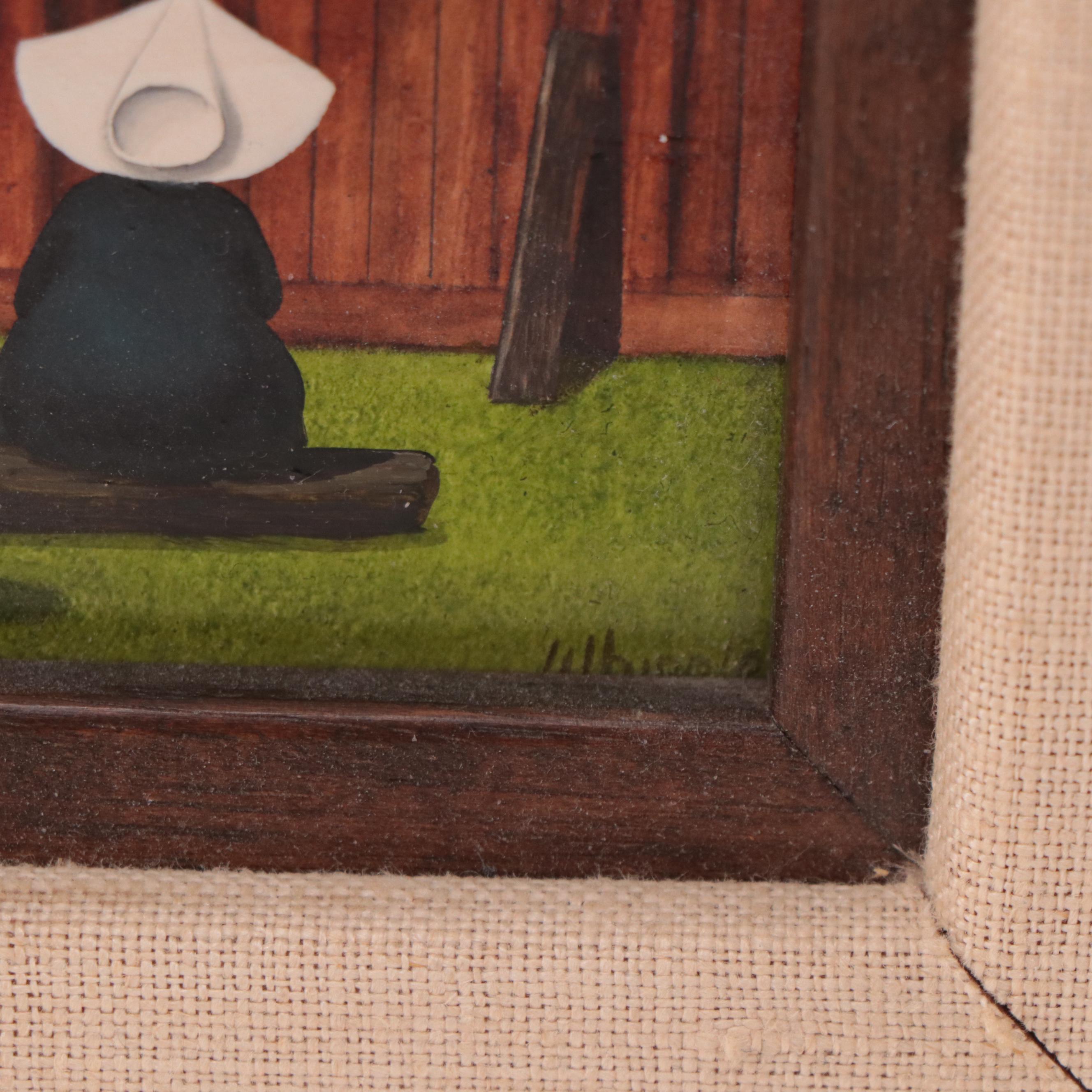 Frank Whipple Acrylic Painting of Nuns Smoking