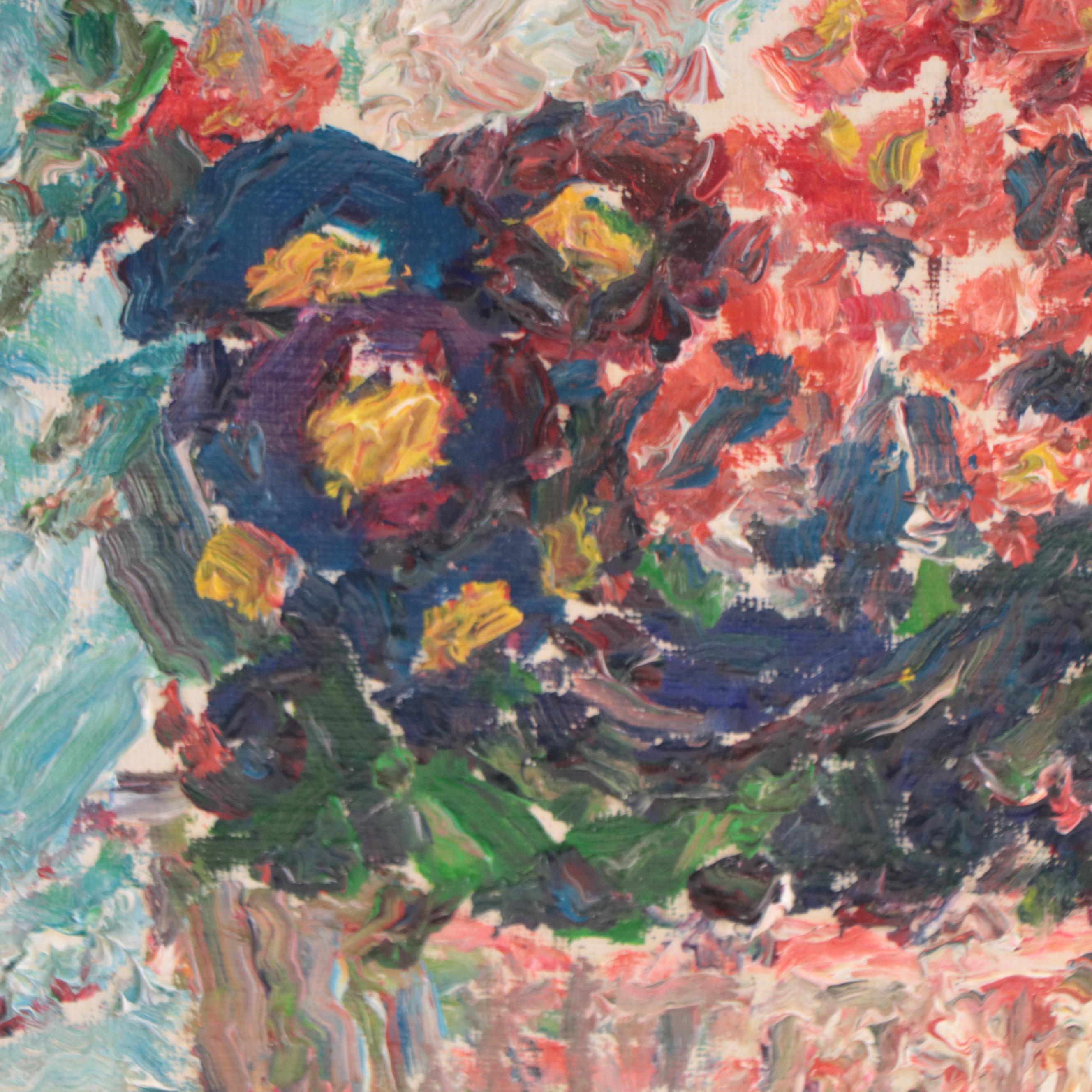 Floral Still Life Oil Painting Attributed to Karl Abt