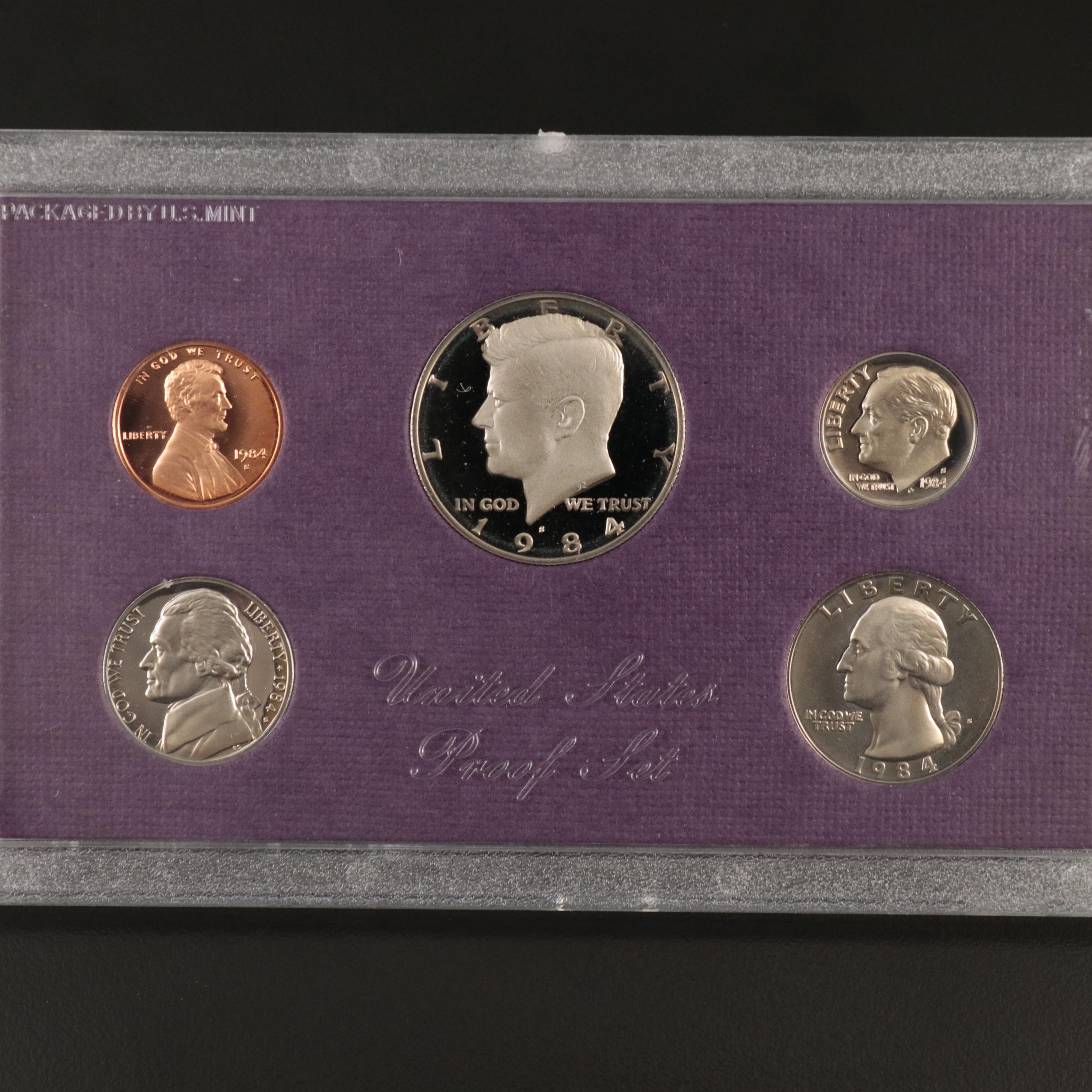 Group of Ten United States Proof Sets Complete from 1984-1993