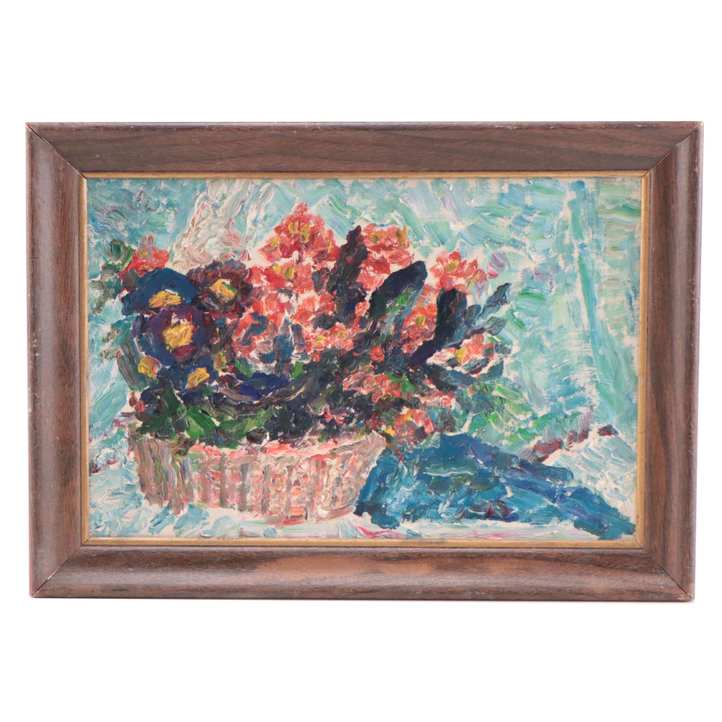 Floral Still Life Oil Painting Attributed to Karl Abt