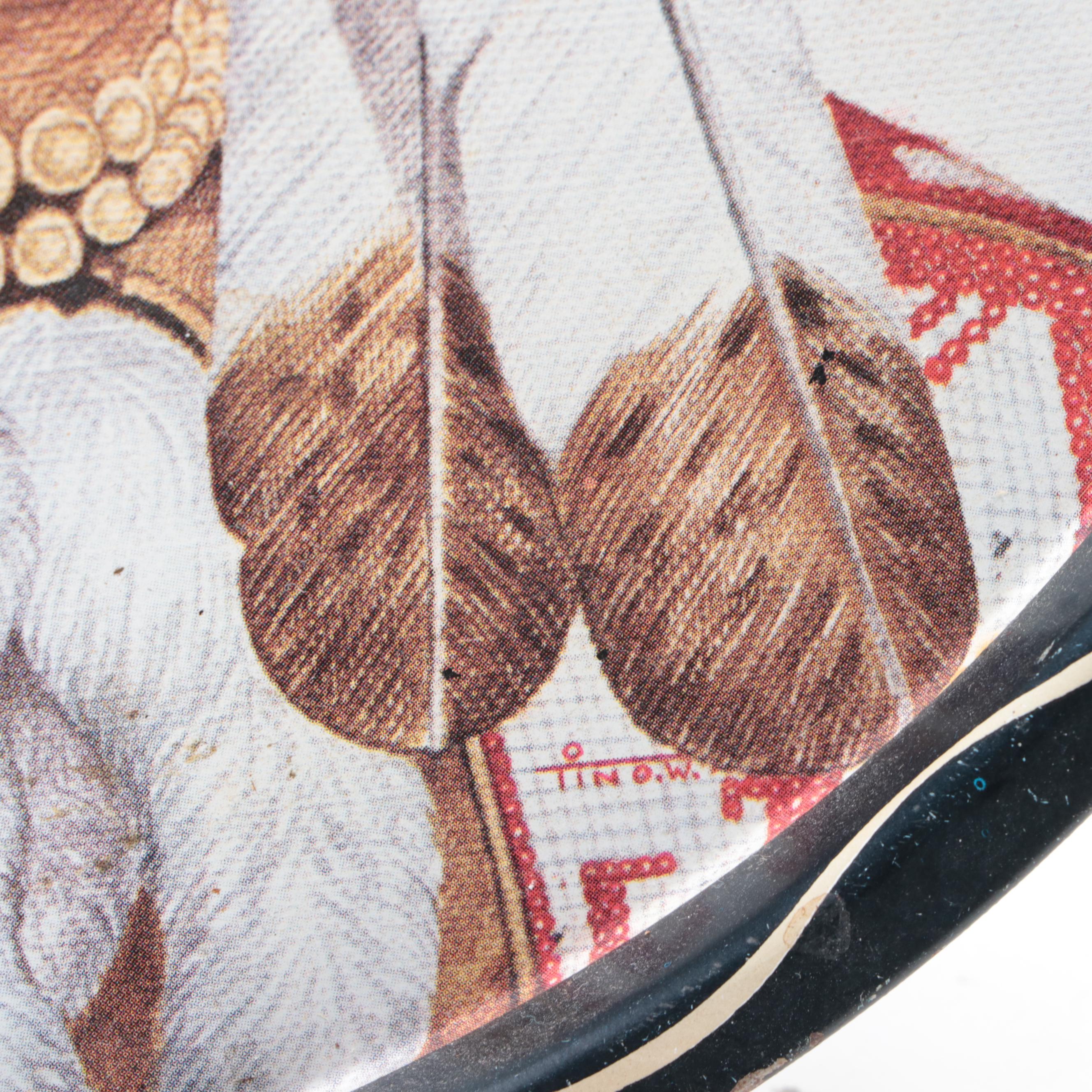 Tin Lithograph Native American Chief Portrait Serving Trays