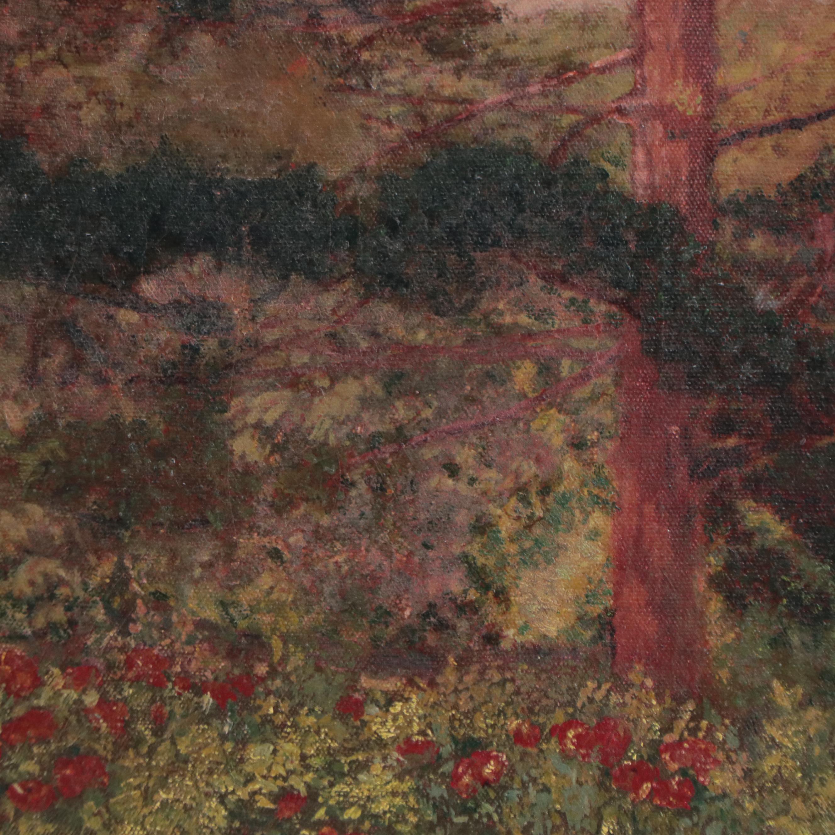 Florence Smith Oil Painting of Forest, Mid-20th Century