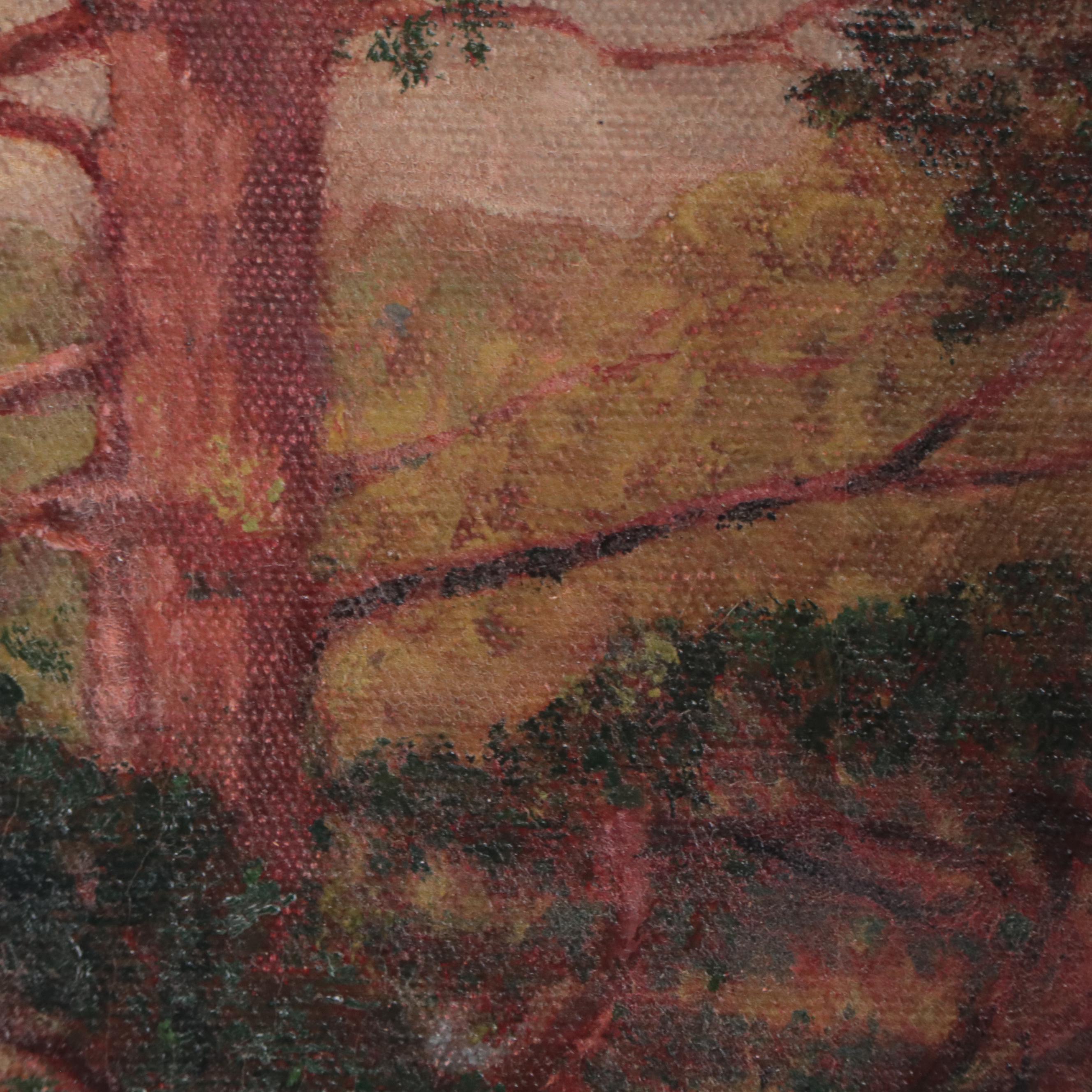 Florence Smith Oil Painting of Forest, Mid-20th Century