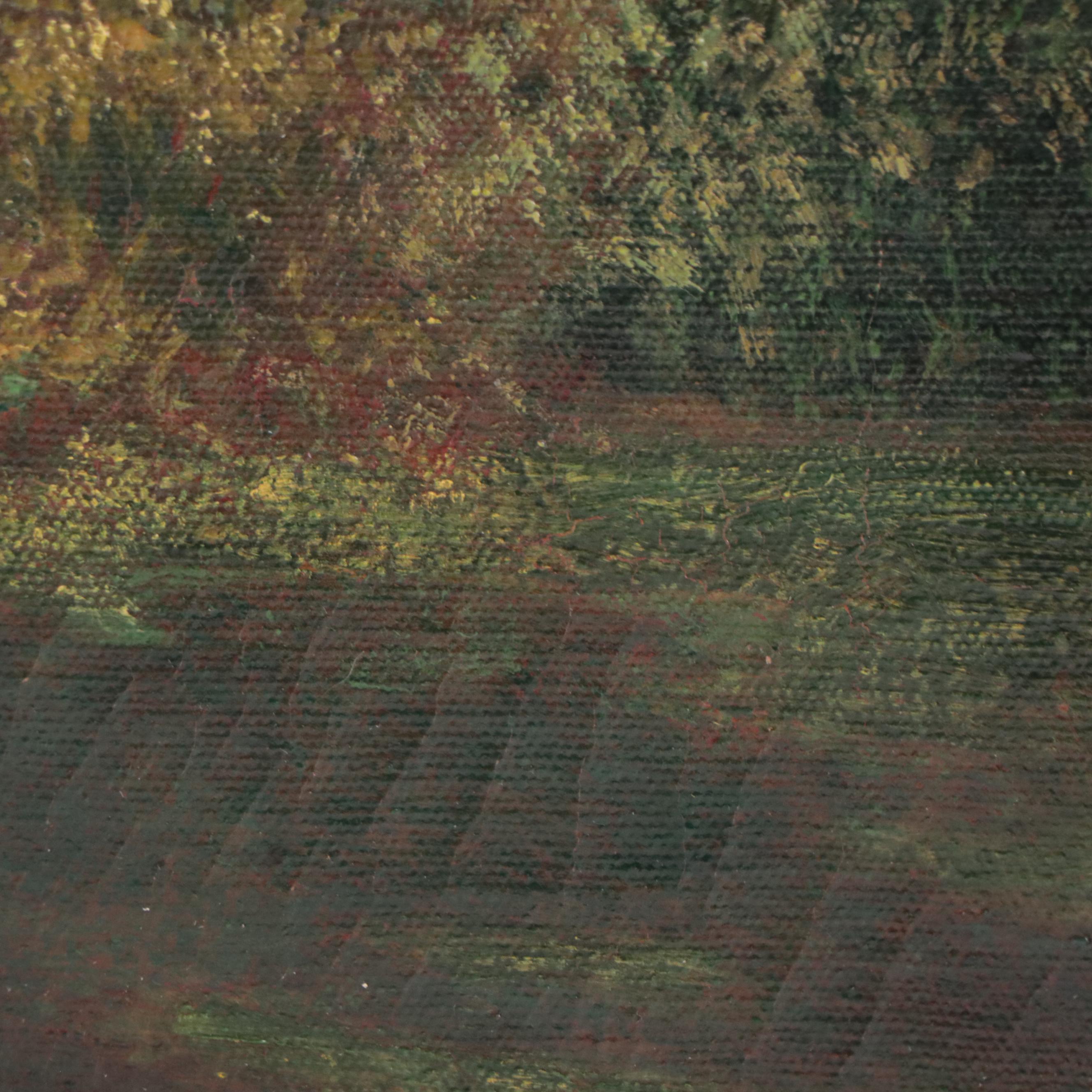 Florence Smith Oil Painting of Forest, Mid-20th Century