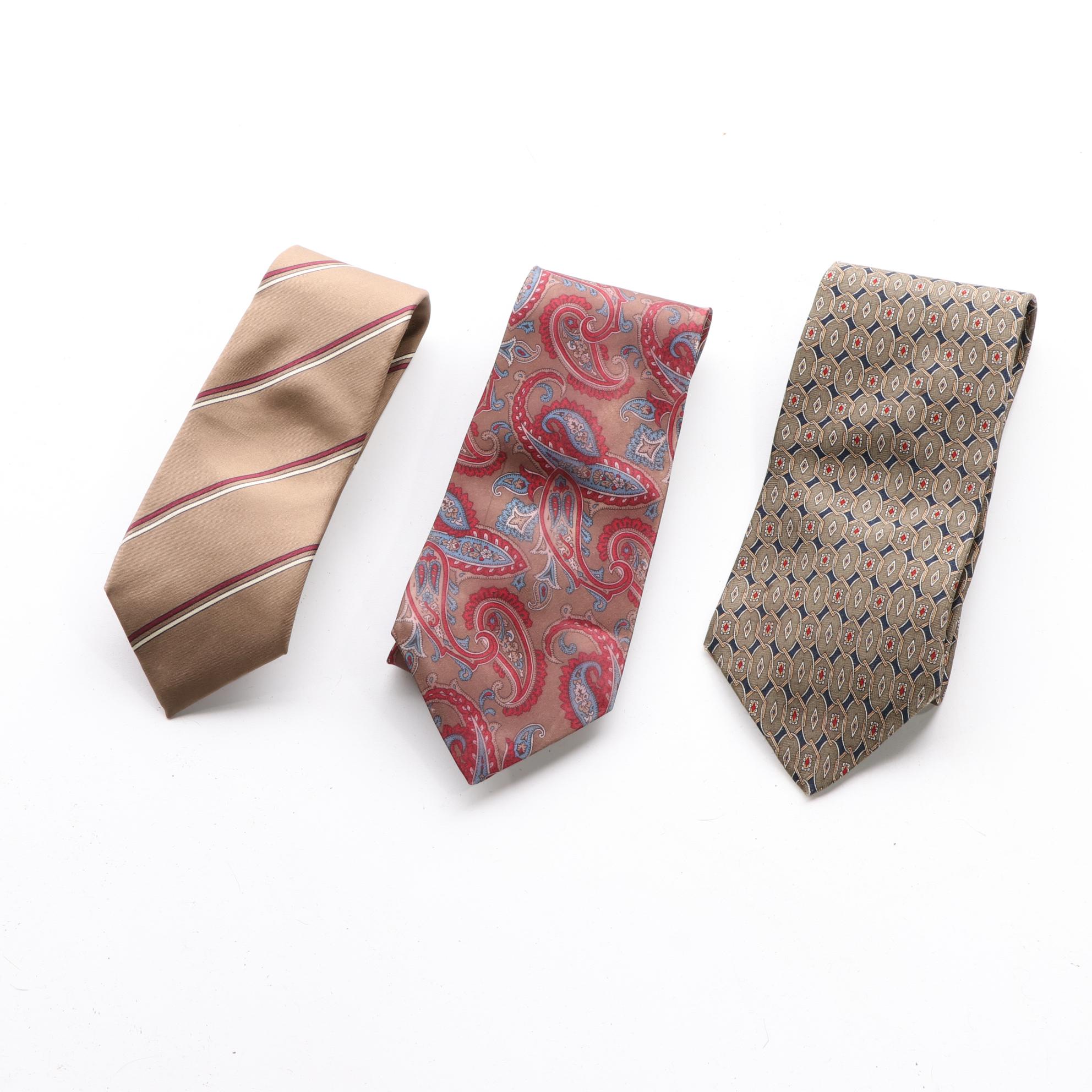 Geoffrey Beene Suit Jacket in Pinstripe and Silk Ties