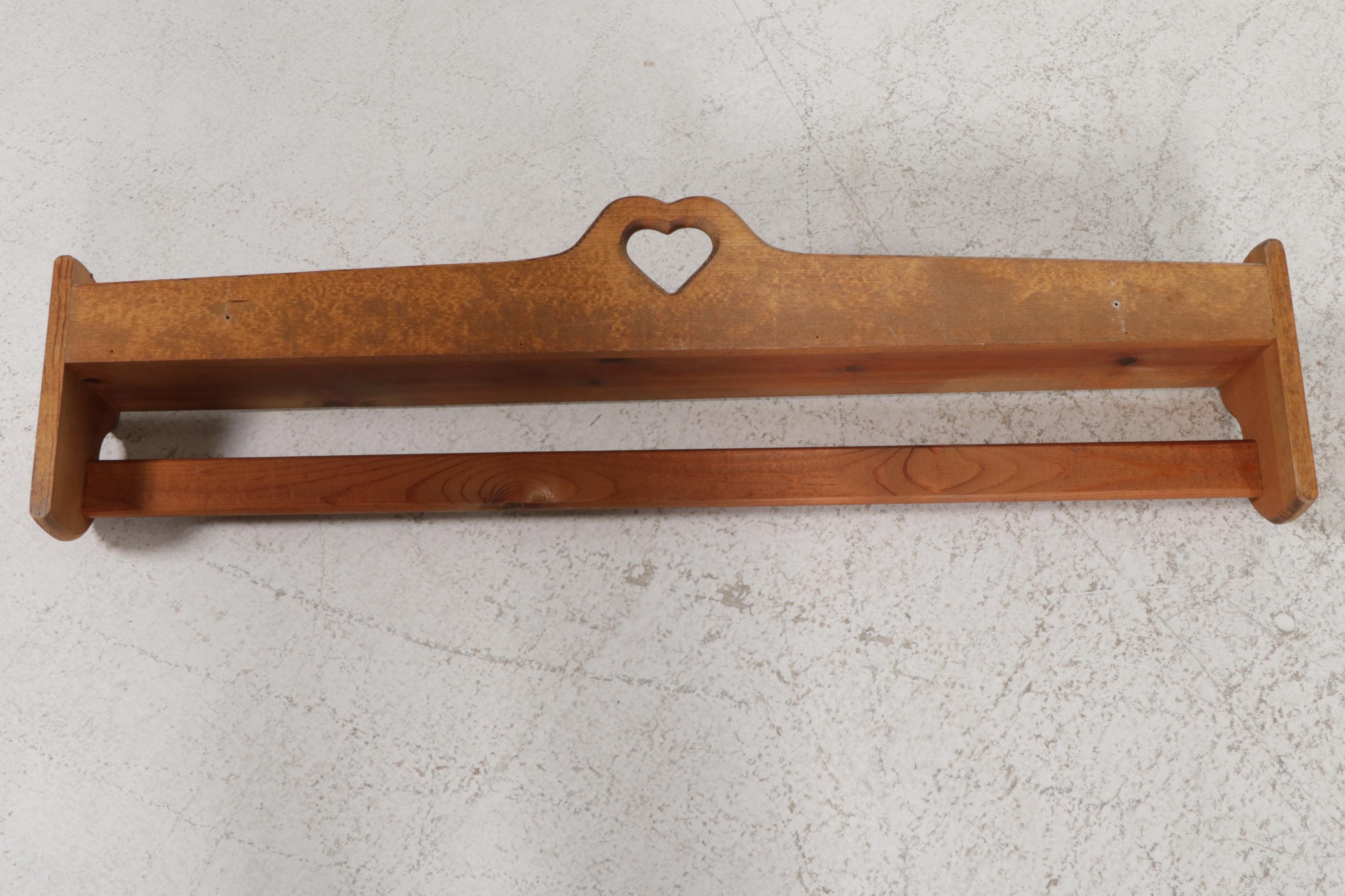 American Primitive Style Pine Shelf Rack, Breadbox and Metamorphic Step Chair