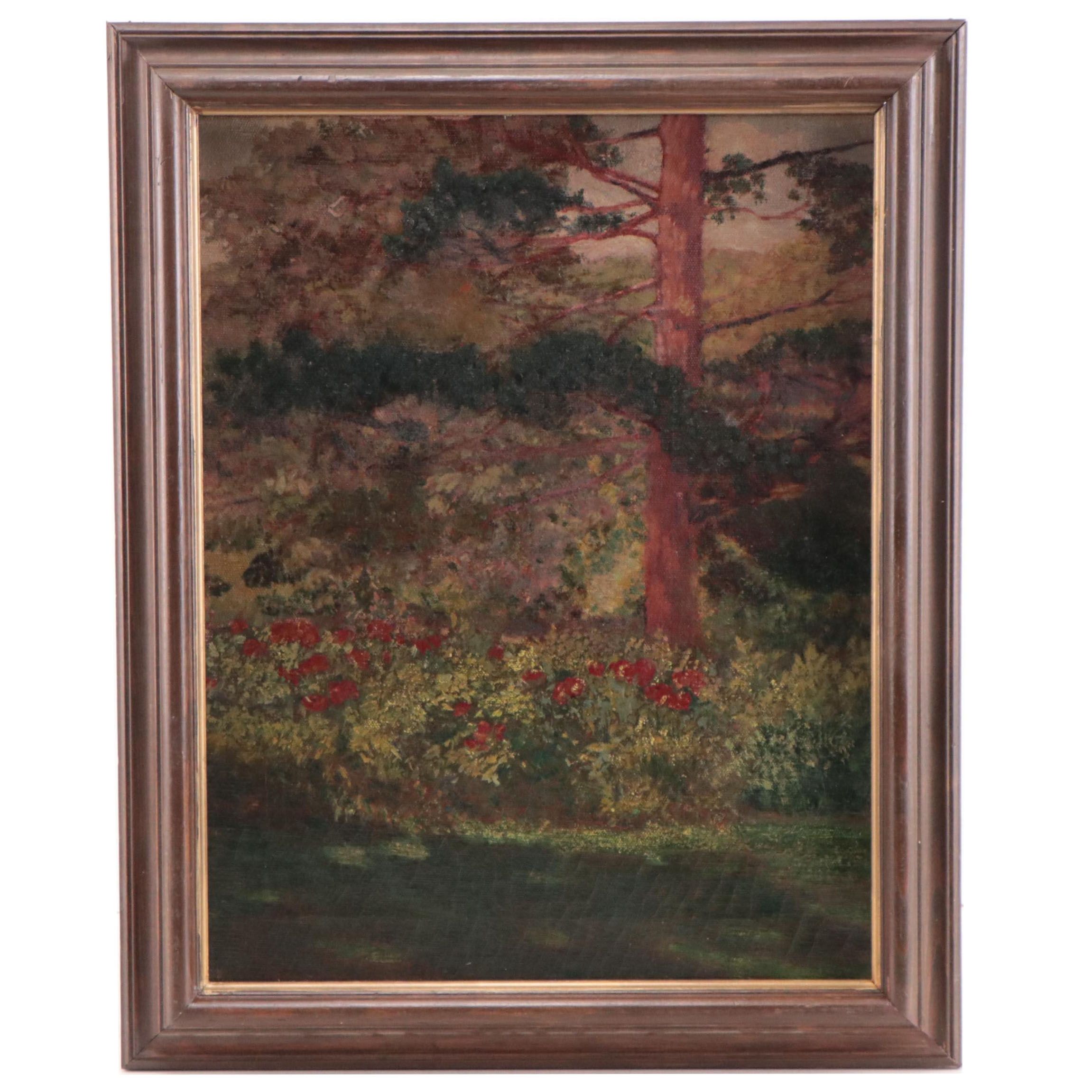 Florence Smith Oil Painting of Forest, Mid-20th Century