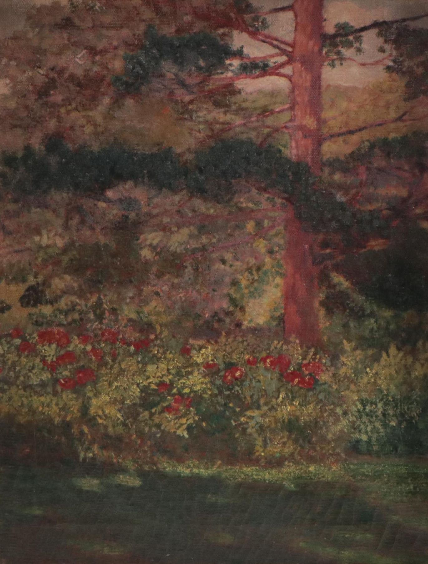 Florence Smith Oil Painting of Forest, Mid-20th Century
