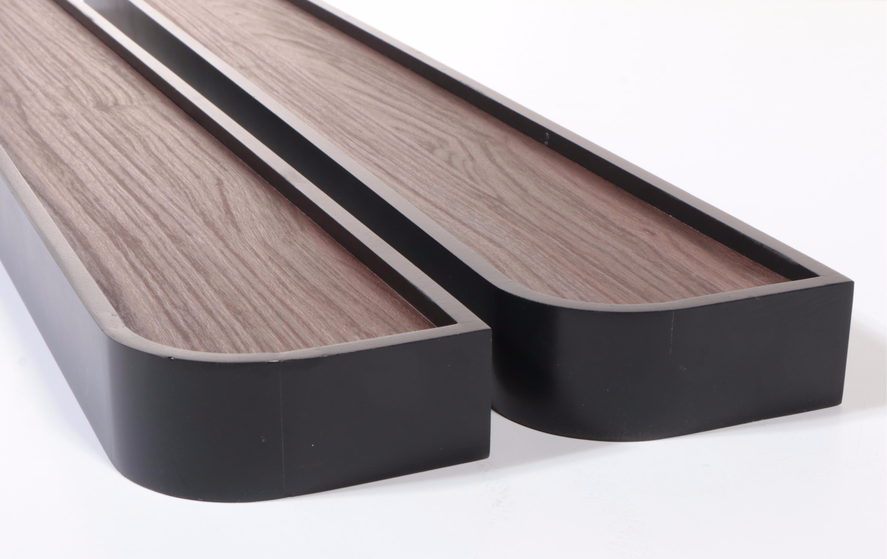 Four Threshold Routed Wood Wall Shelves