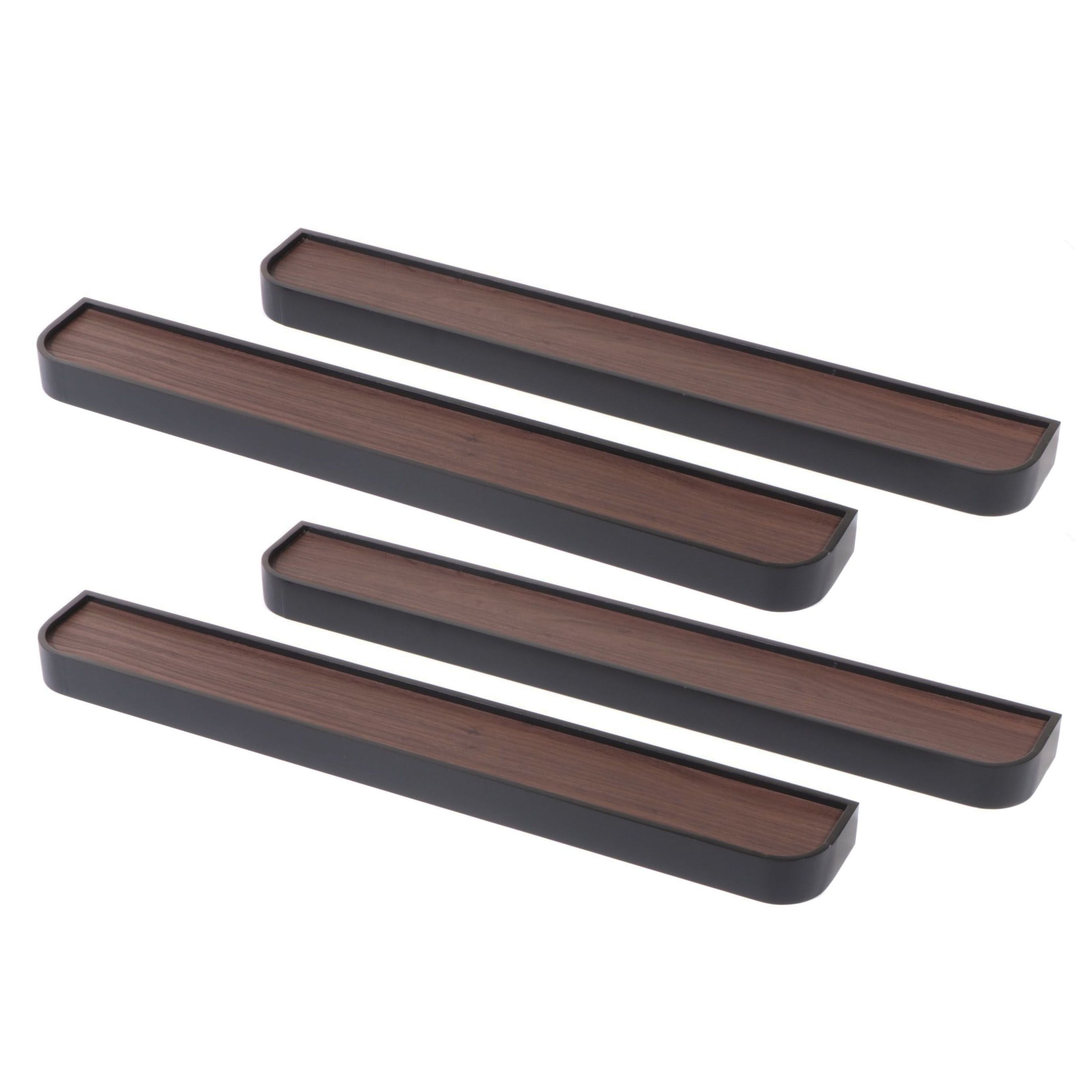 Four Threshold Routed Wood Wall Shelves
