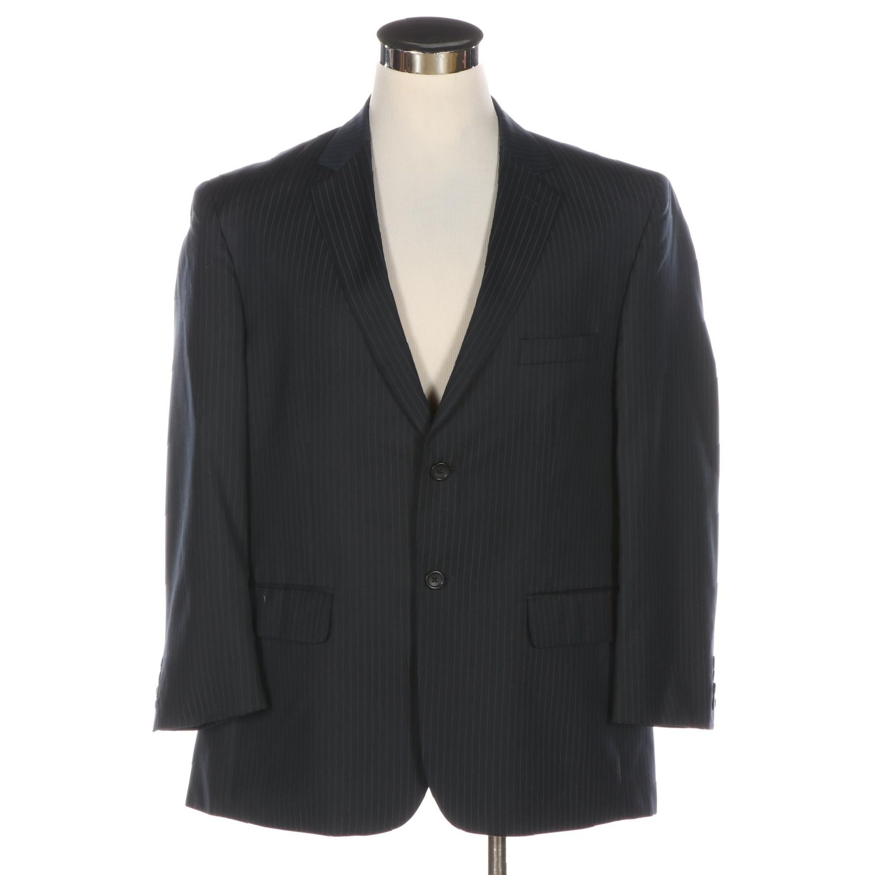 Geoffrey Beene Suit Jacket in Pinstripe and Silk Ties
