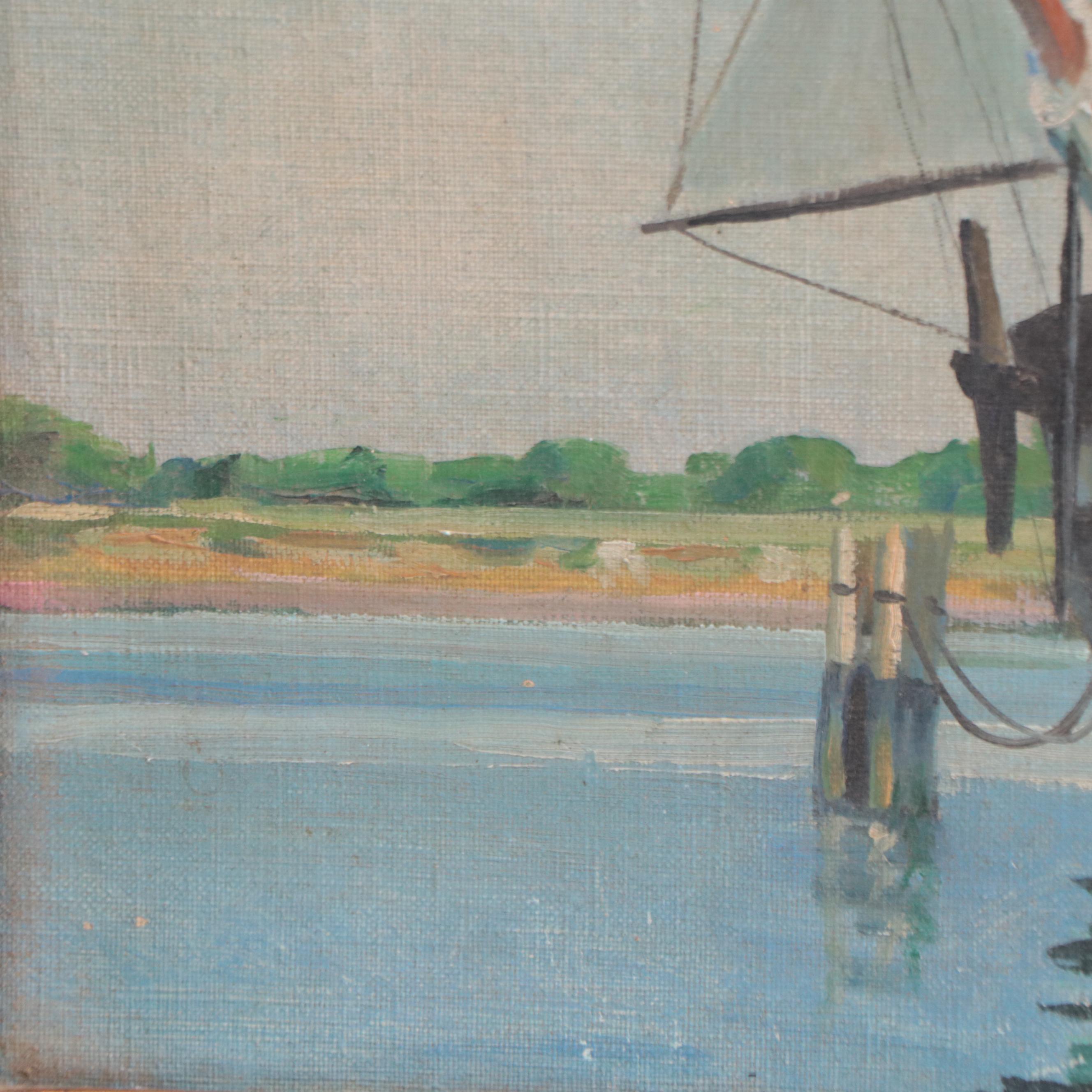 Charles Bittinger Oil Painting "U.S.S. Constellation," 1930