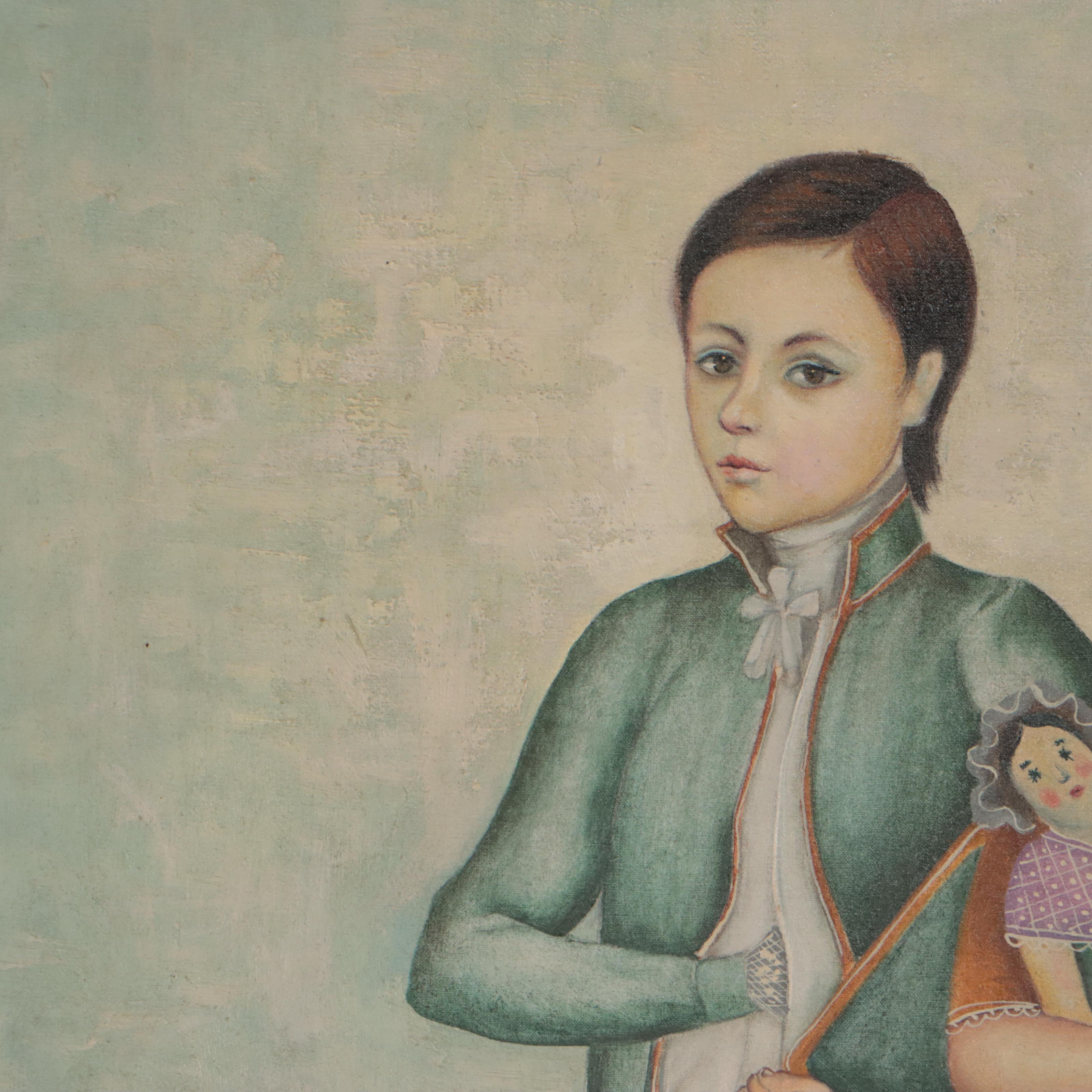 Manuel Velazquez Oil Painting of Children