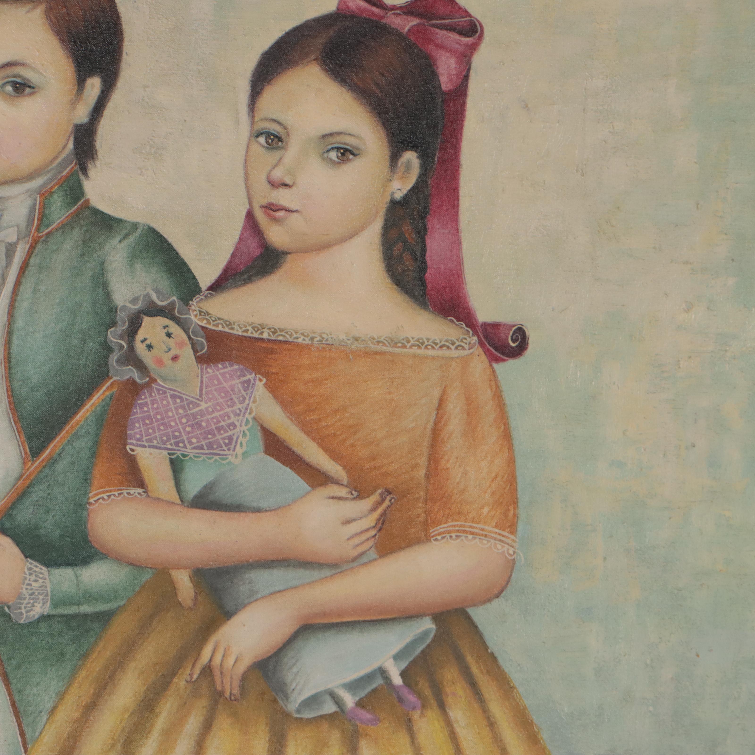 Manuel Velazquez Oil Painting of Children