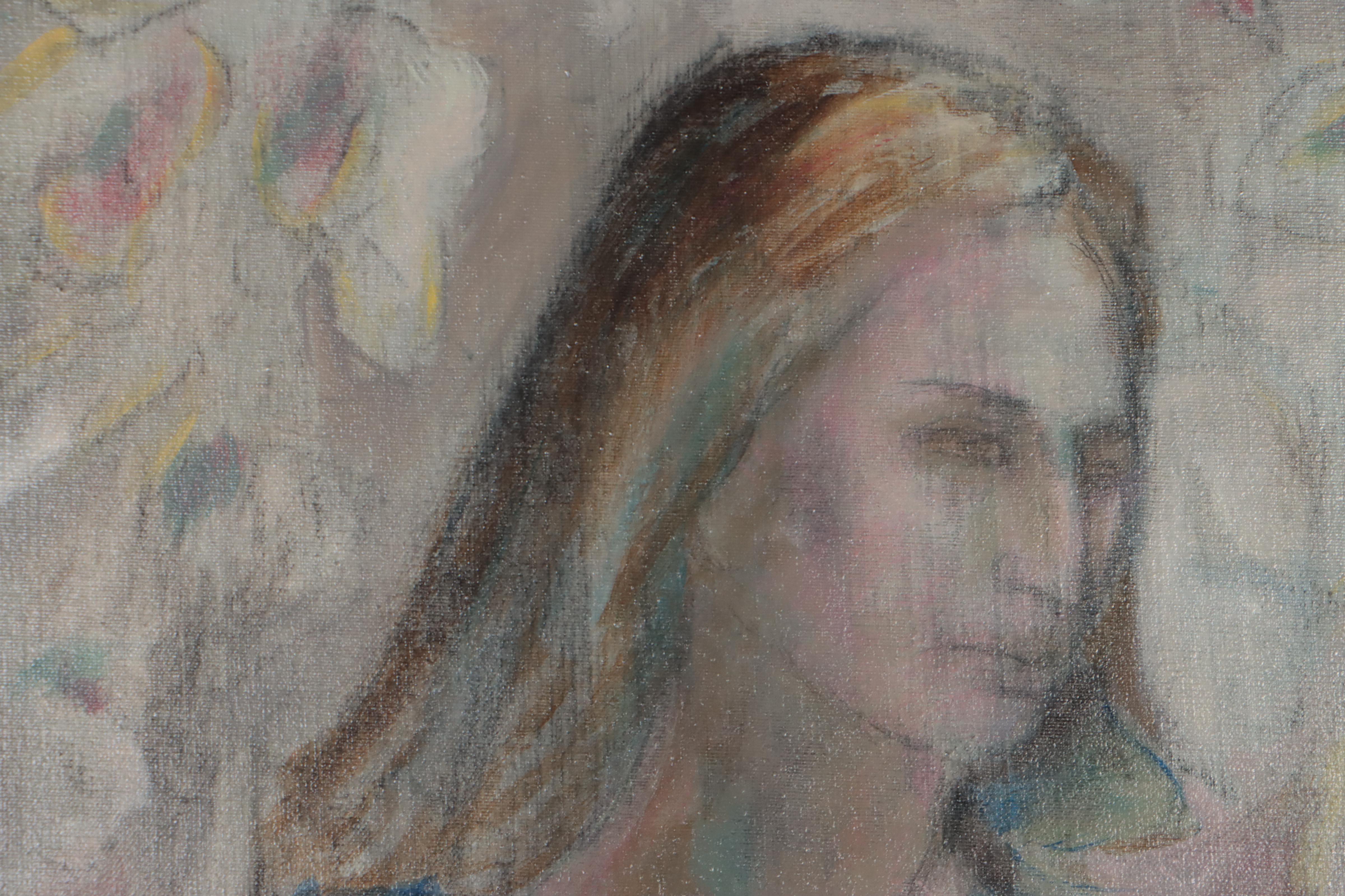 Oil Painting of Mother and Child, 1970