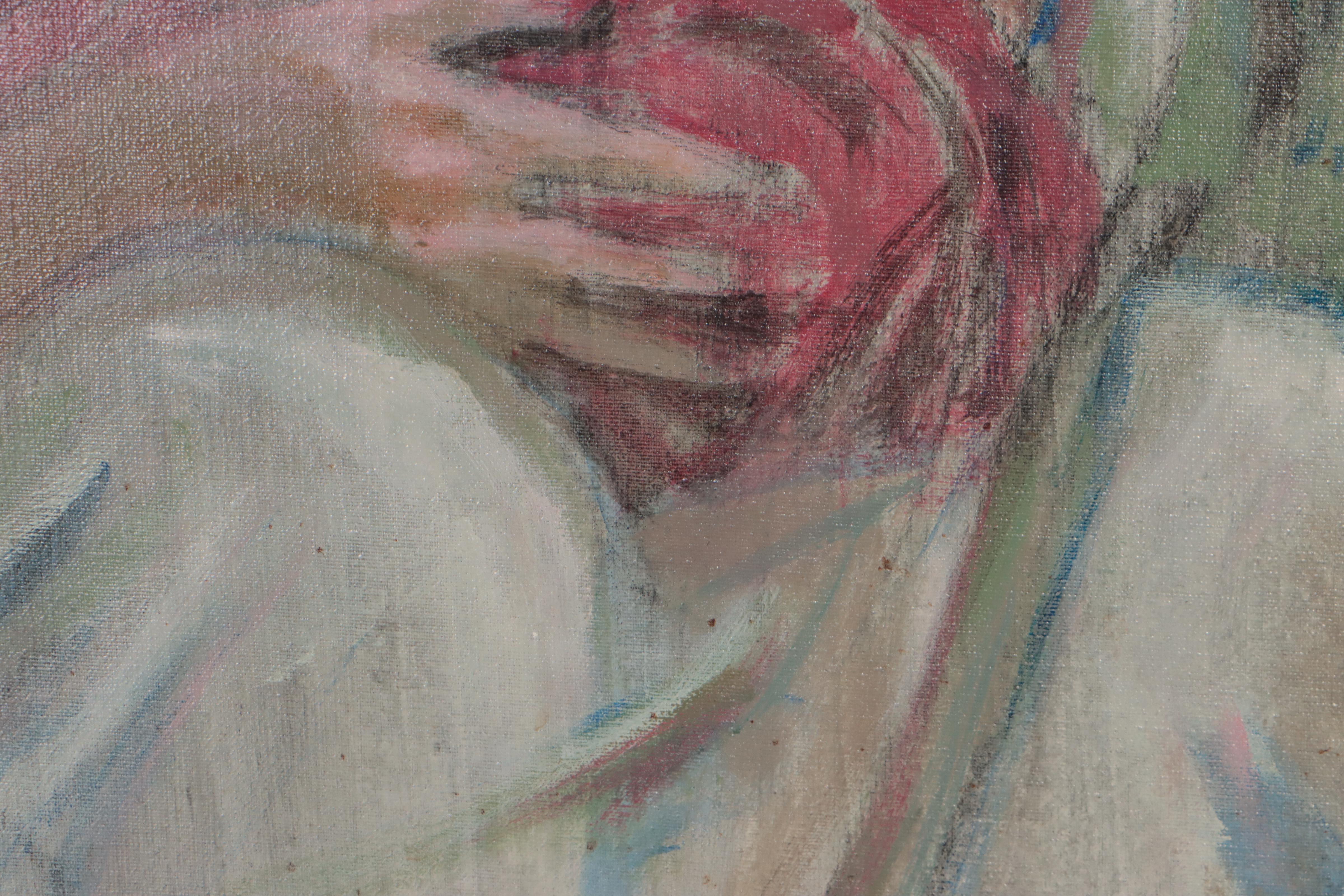 Oil Painting of Mother and Child, 1970