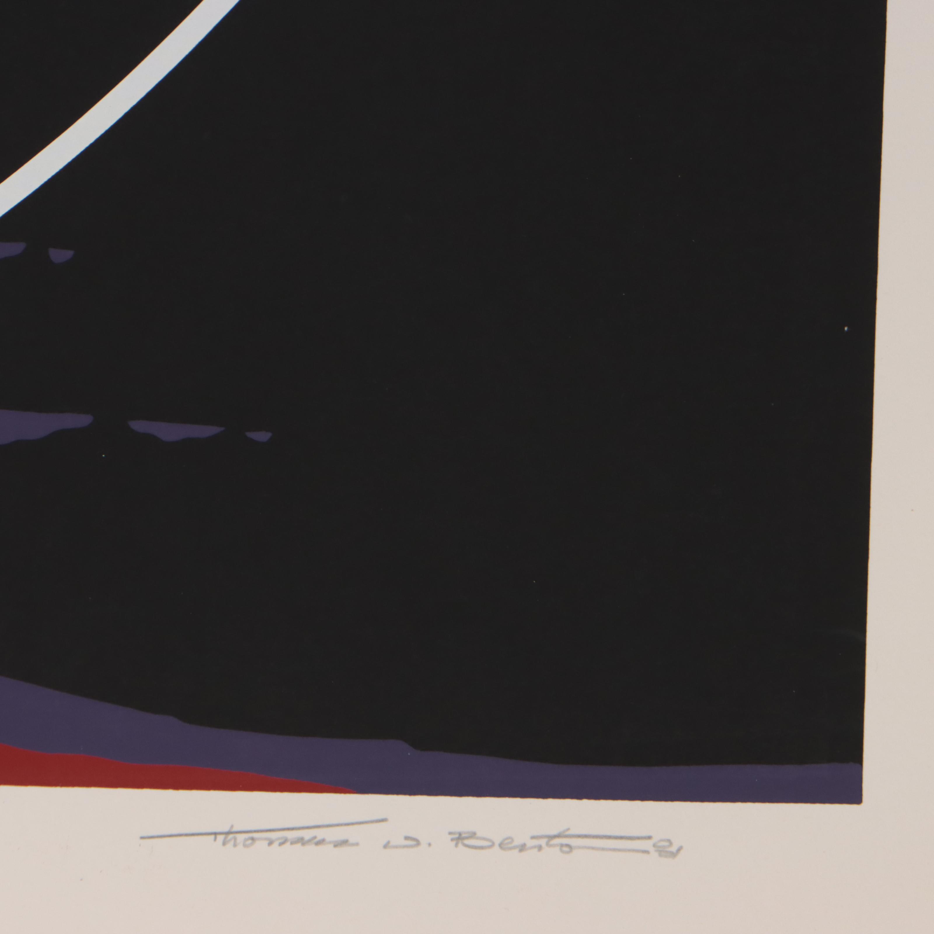 Thomas Whelan Benton Serigraph "Rainbow Mountain," 1981