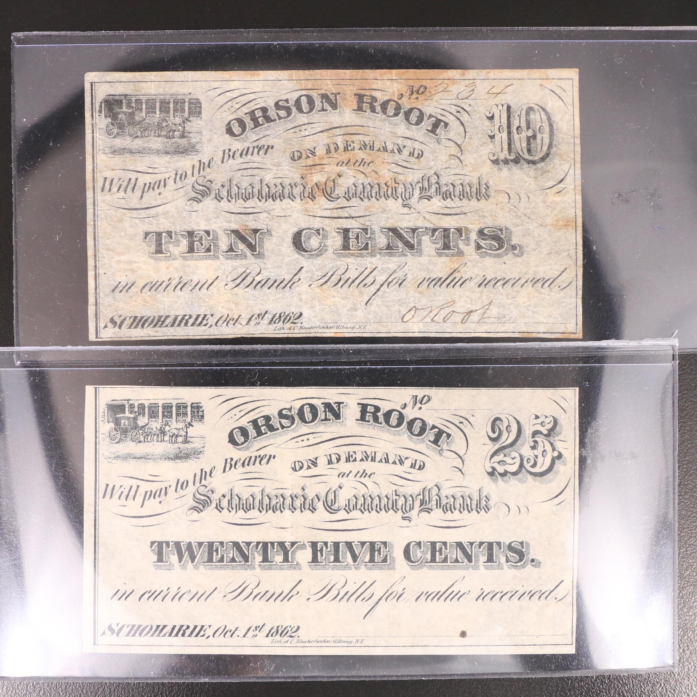 Five Privately Issued Notes Issued in the 1800's