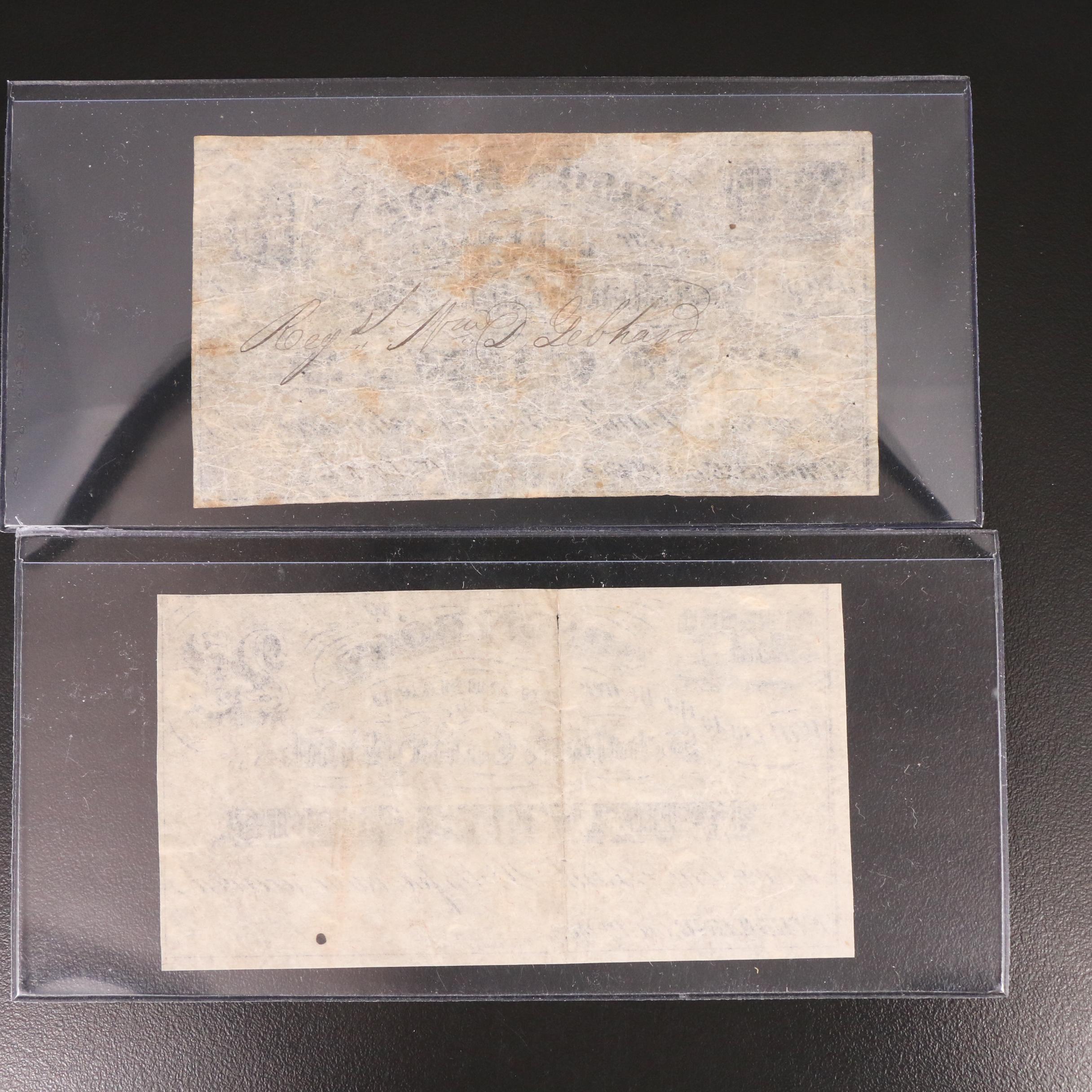 Five Privately Issued Notes Issued in the 1800's