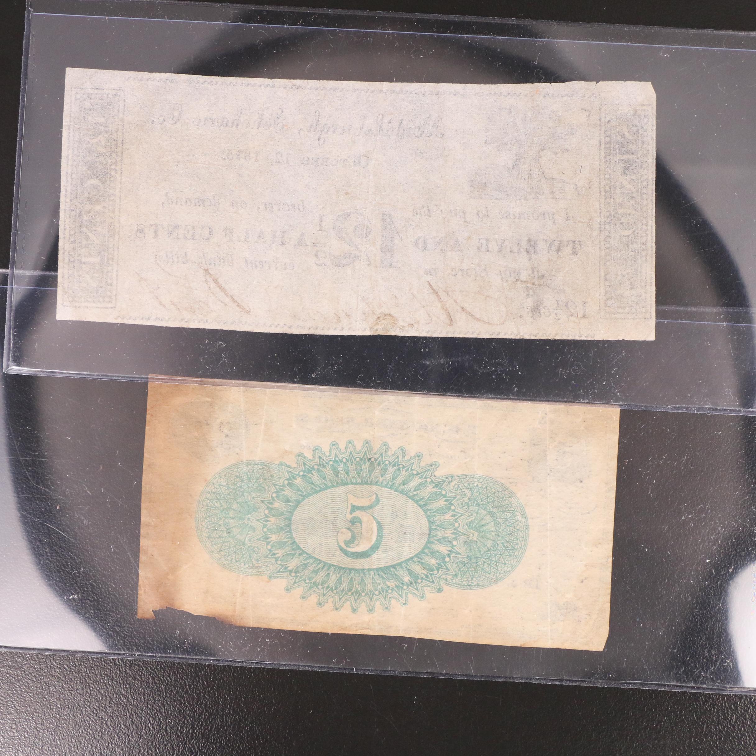 Five Privately Issued Notes Issued in the 1800's