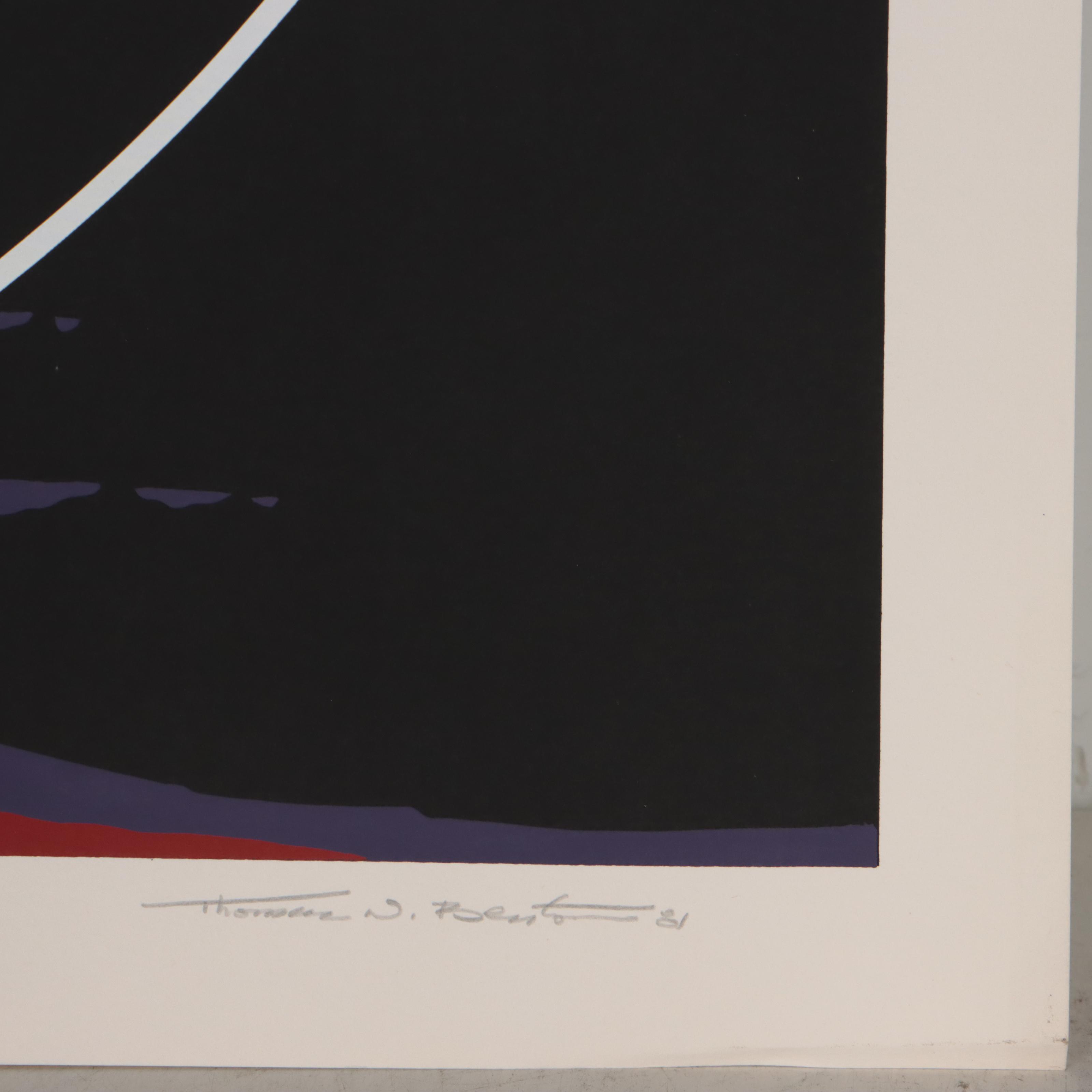 Thomas Whelan Benton Serigraph "Rainbow Mountain," 1981