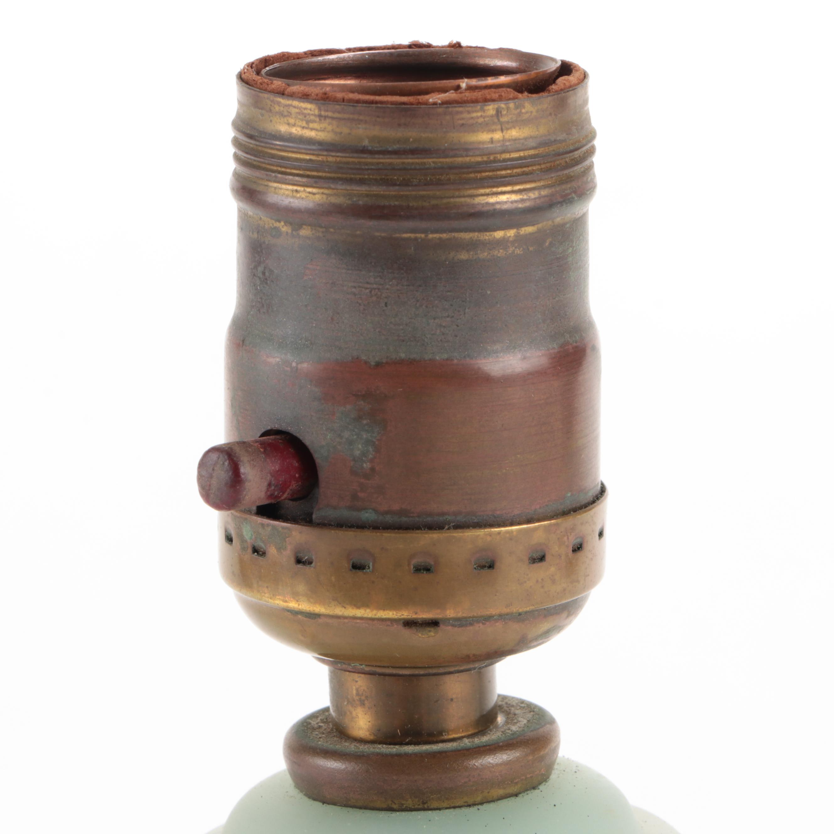 Mantle Lamp Company of Chicago Glass Lamp, Adapted Early to Mid-20th Century