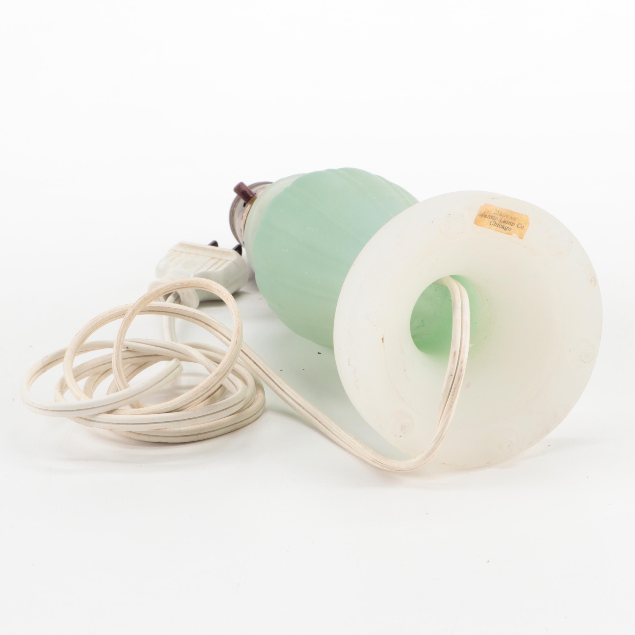 Mantle Lamp Company of Chicago Glass Lamp, Adapted Early to Mid-20th Century