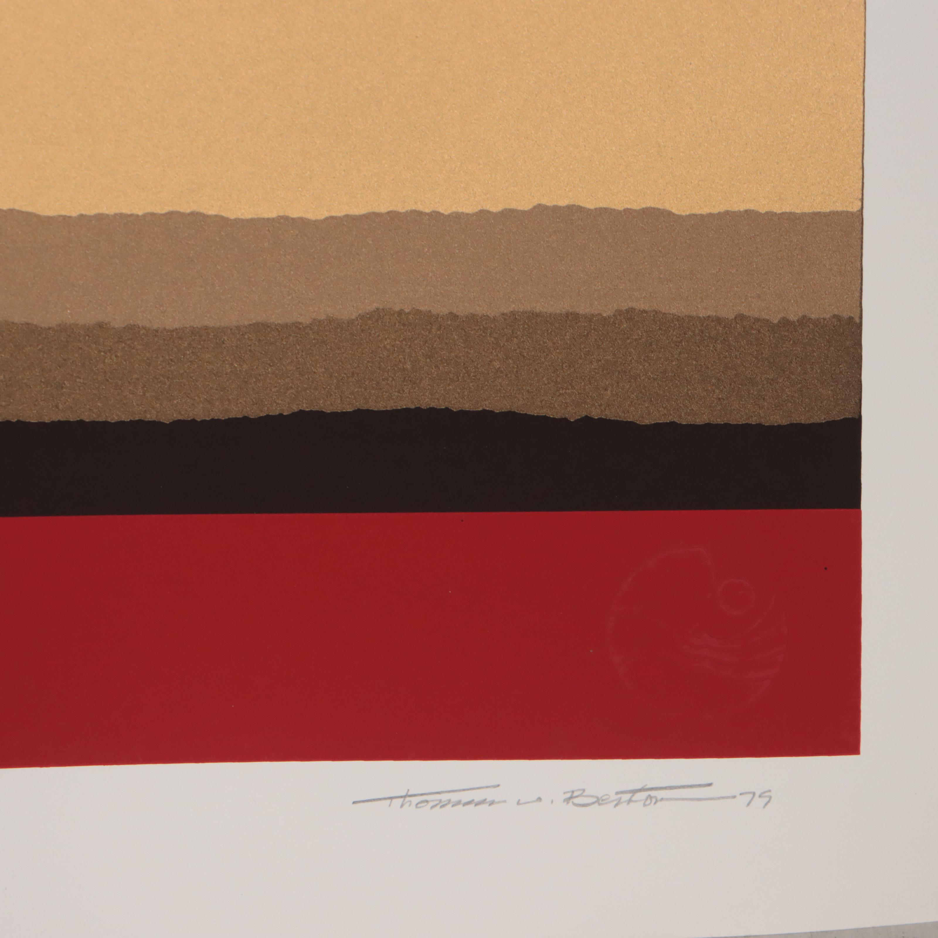 Thomas Whelan Benton Serigraph "Golden Waves" 1979