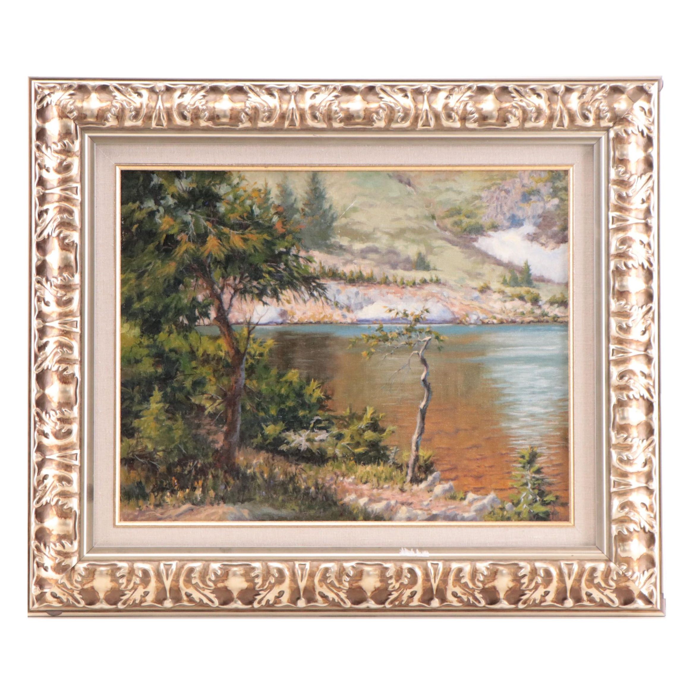 Blair Currin Landscape Oil Painting, Circa 2000 EBTH