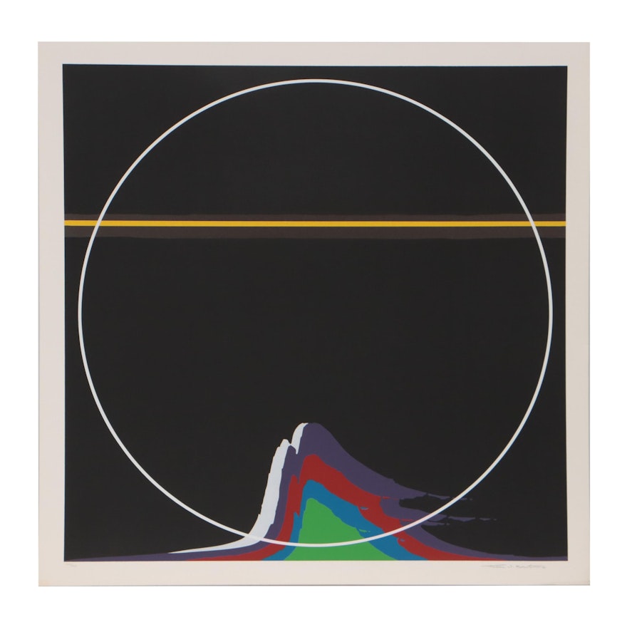 Thomas Whelan Benton Serigraph "Rainbow Mountain," 1981