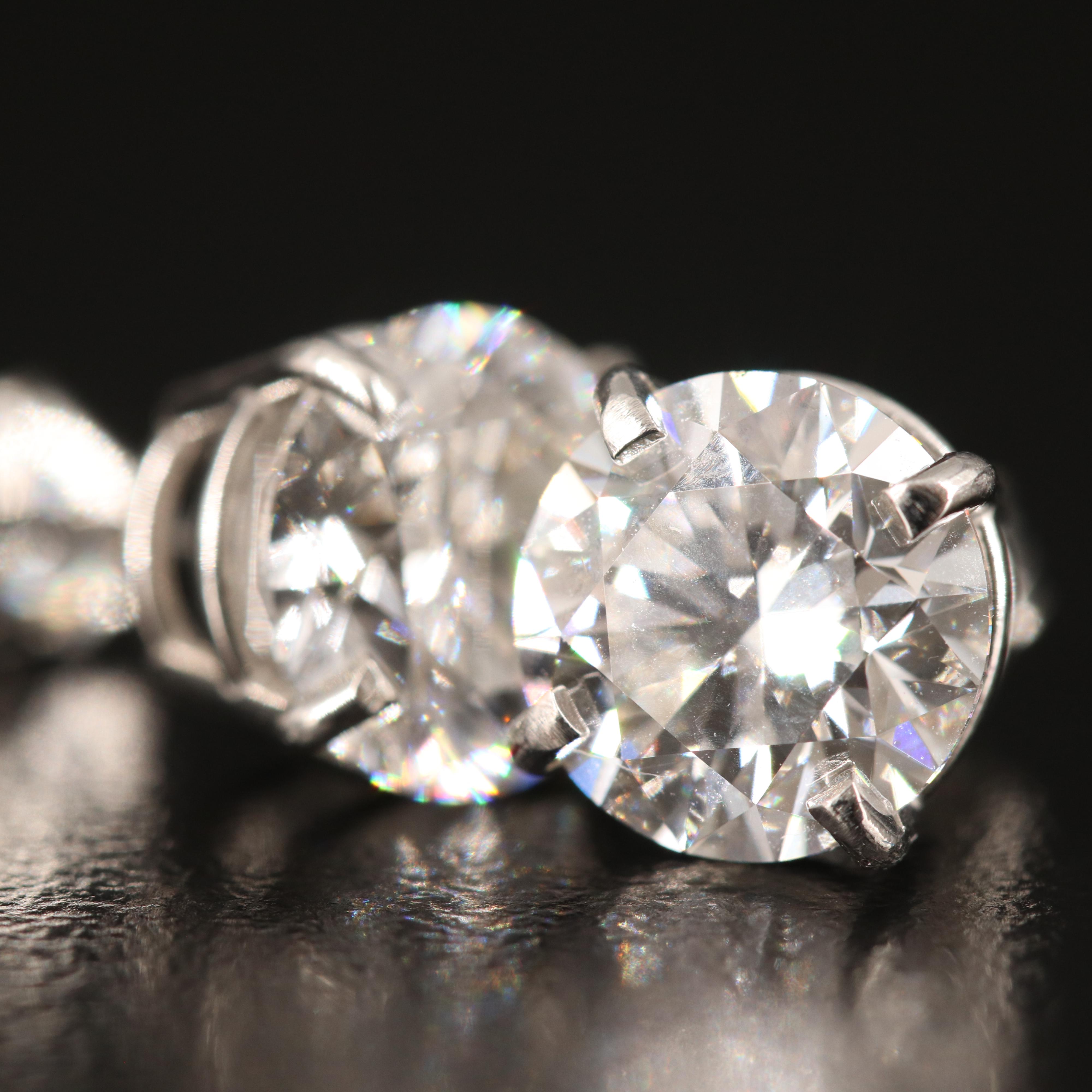 Platinum 4.31 CTW Lab Grown Diamond Stud Earrings with IGI Reports