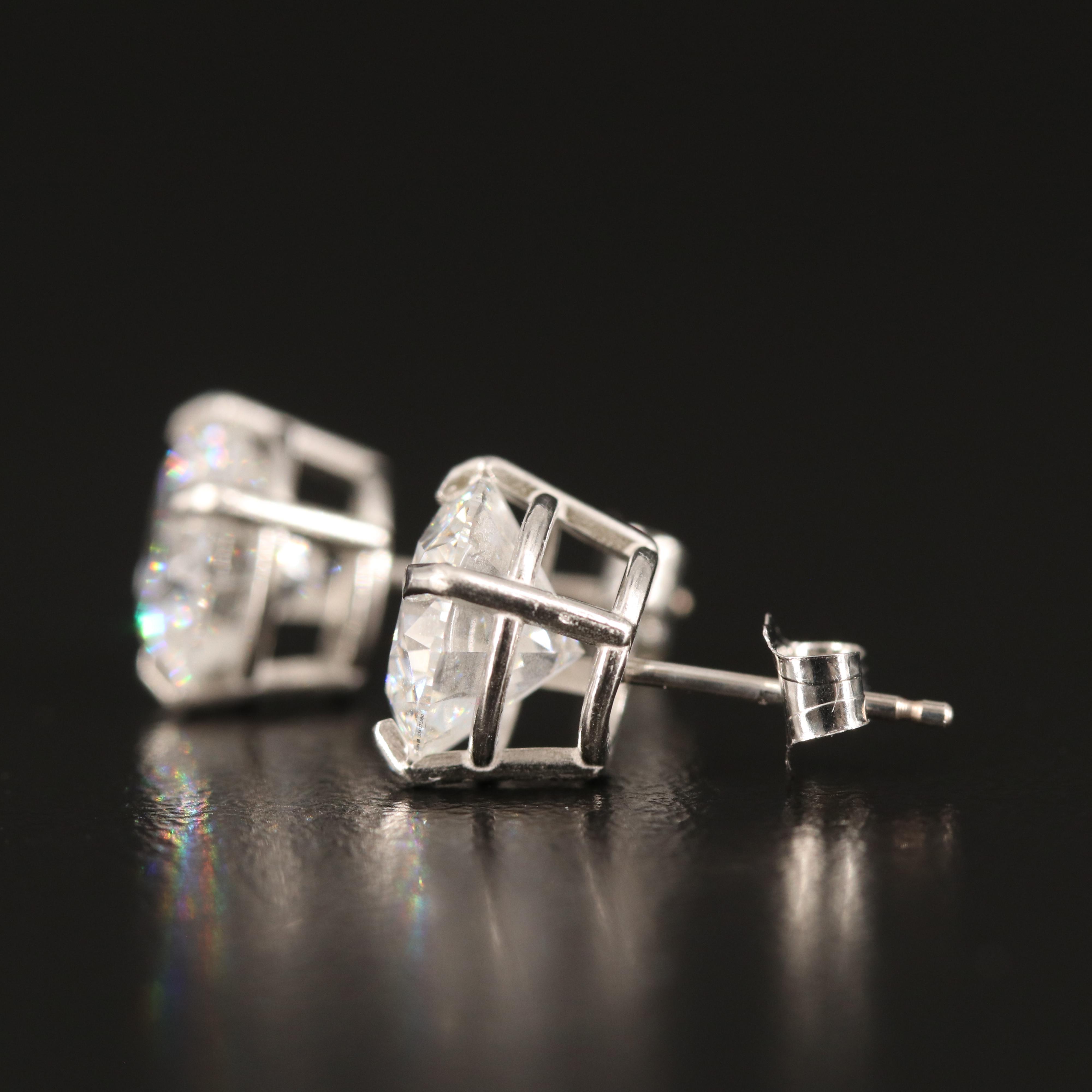 Platinum 4.31 CTW Lab Grown Diamond Stud Earrings with IGI Reports