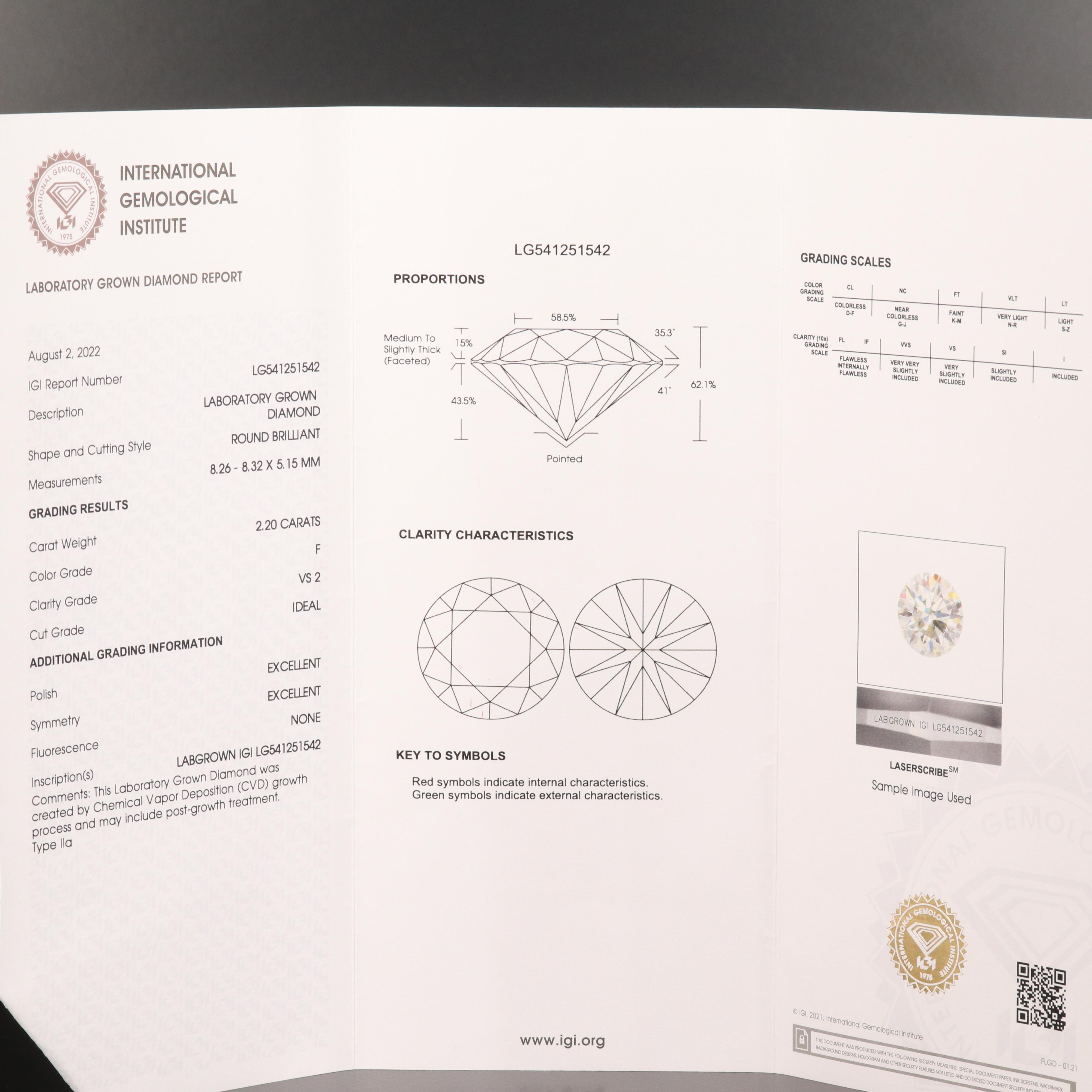 Platinum 4.31 CTW Lab Grown Diamond Stud Earrings with IGI Reports