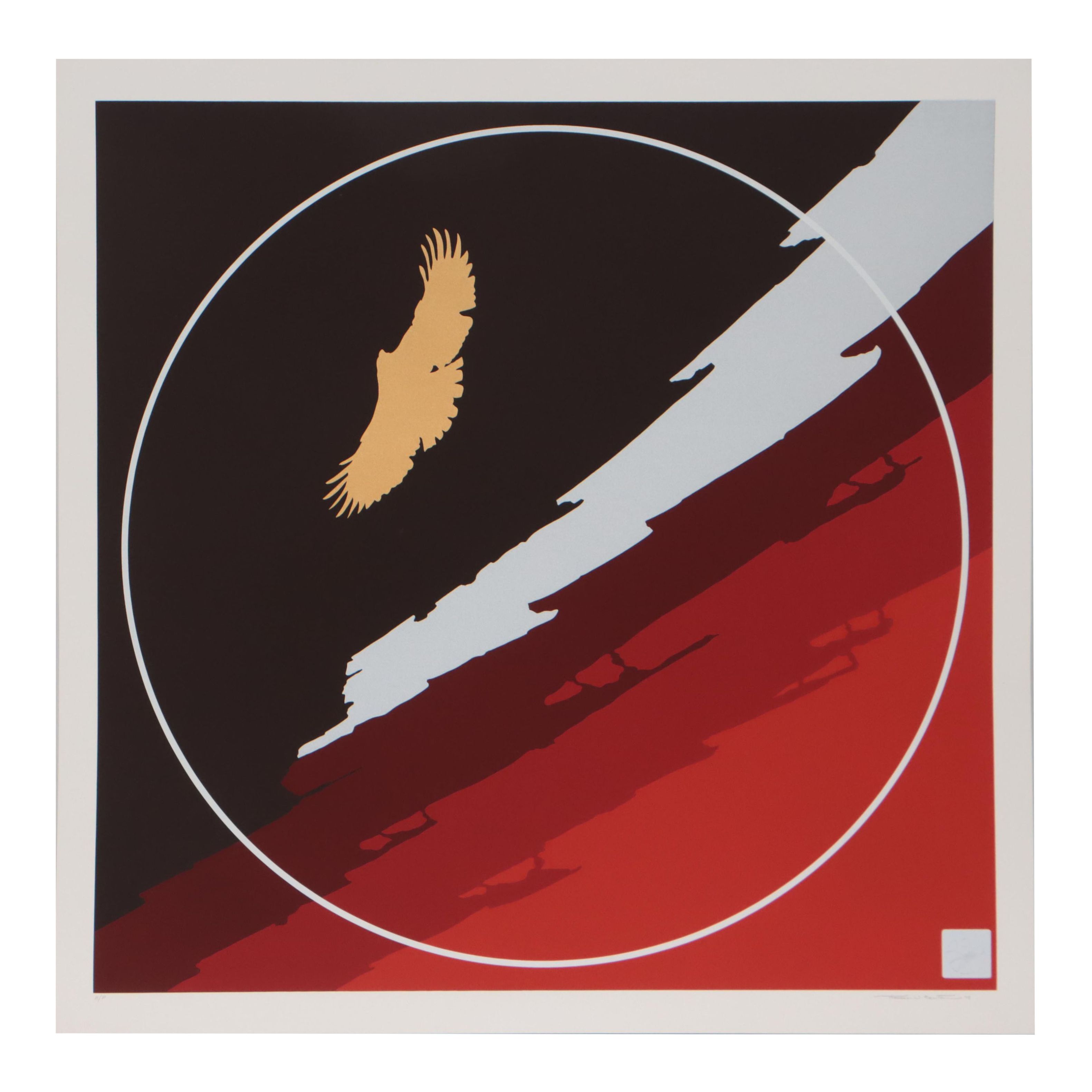 Thomas Whelan Benton Serigraph "Golden Eagle," 1979