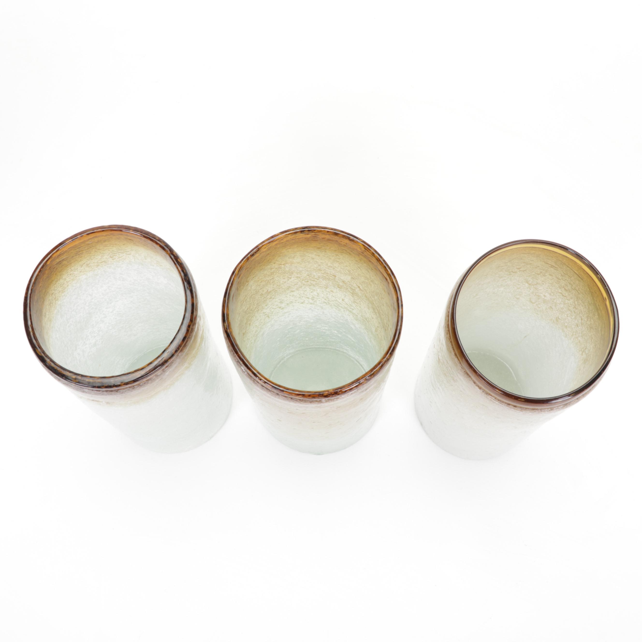 Ombre Blown Bubble Glass Tumblers, Late 20th Century