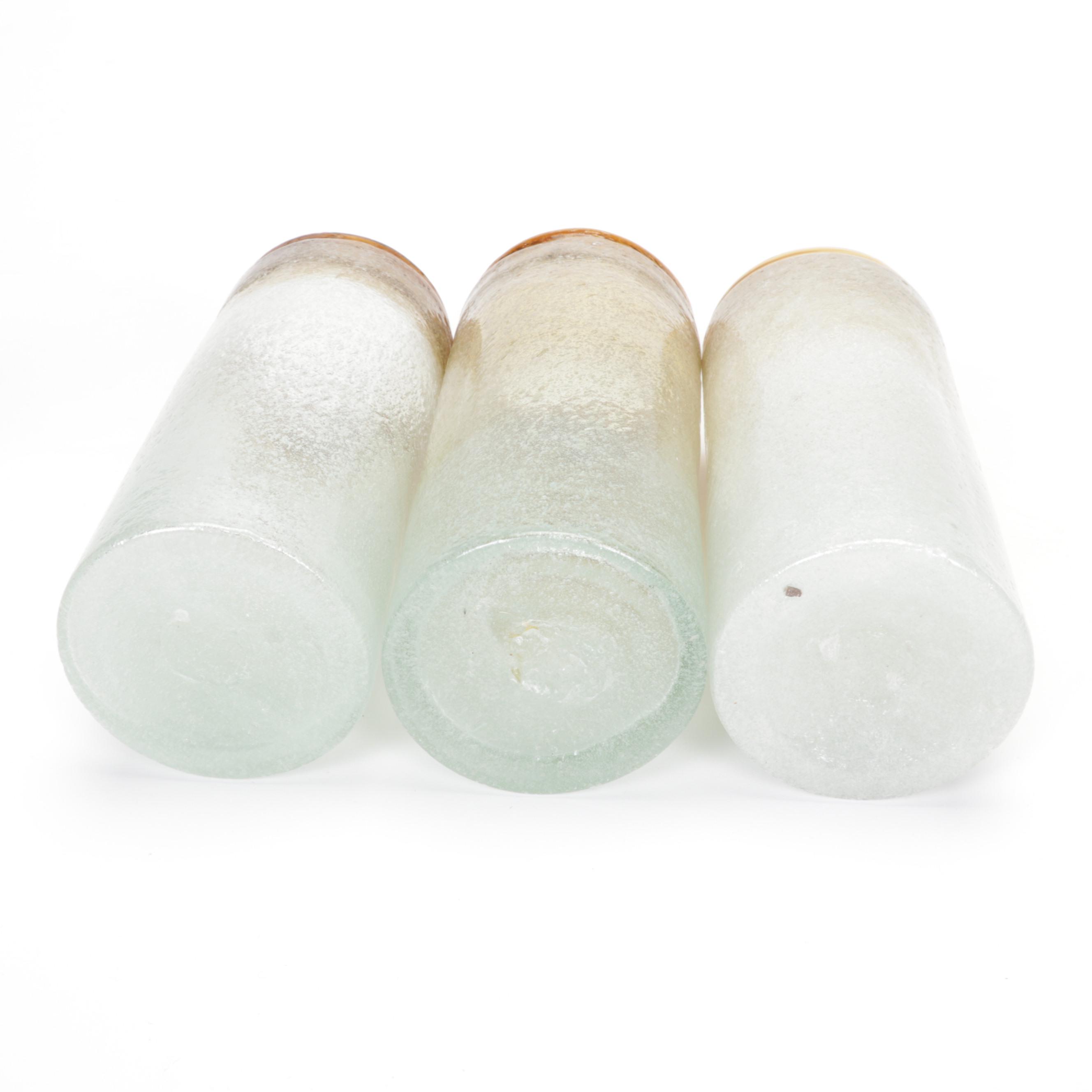 Ombre Blown Bubble Glass Tumblers, Late 20th Century