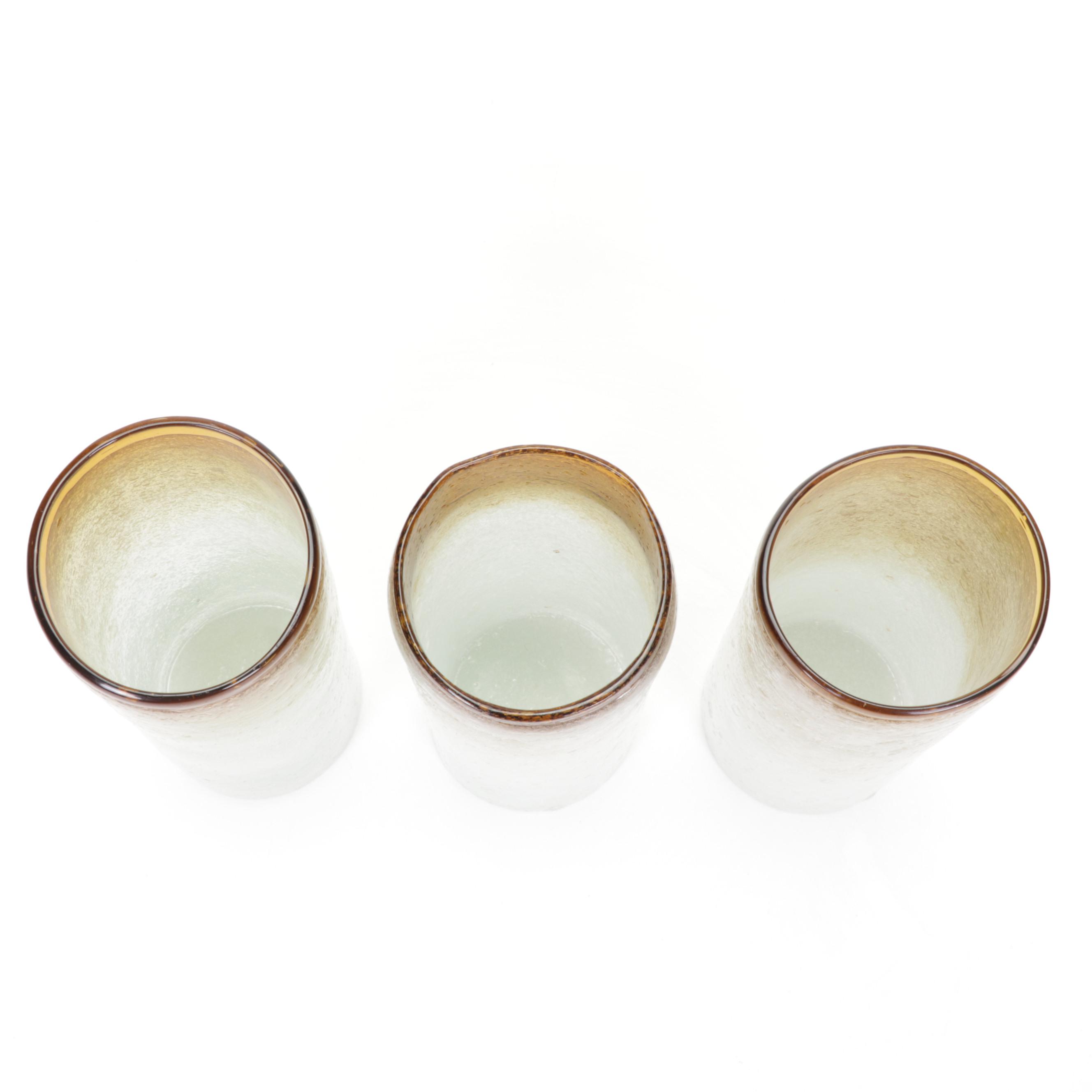 Ombre Blown Bubble Glass Tumblers, Late 20th Century