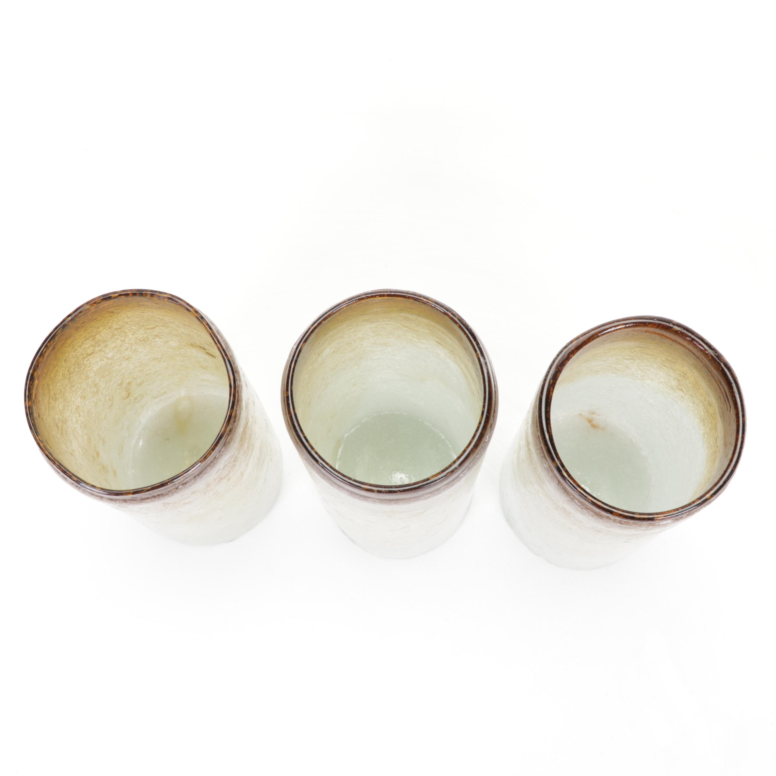 Ombre Blown Bubble Glass Tumblers, Late 20th Century