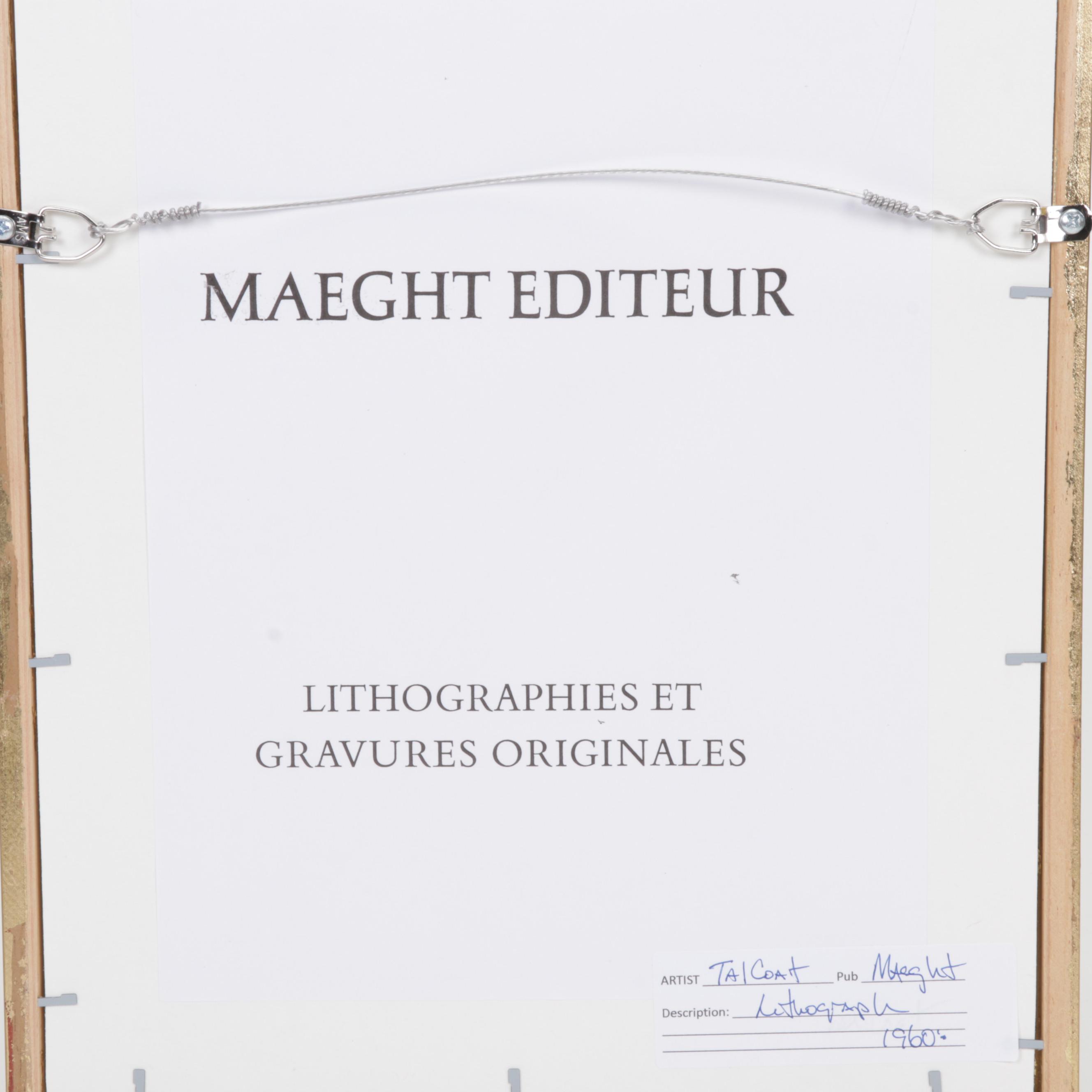 Offset Lithograph After Tal-Coat "Grande Vestige" From "Maeght Éditeur," 1973