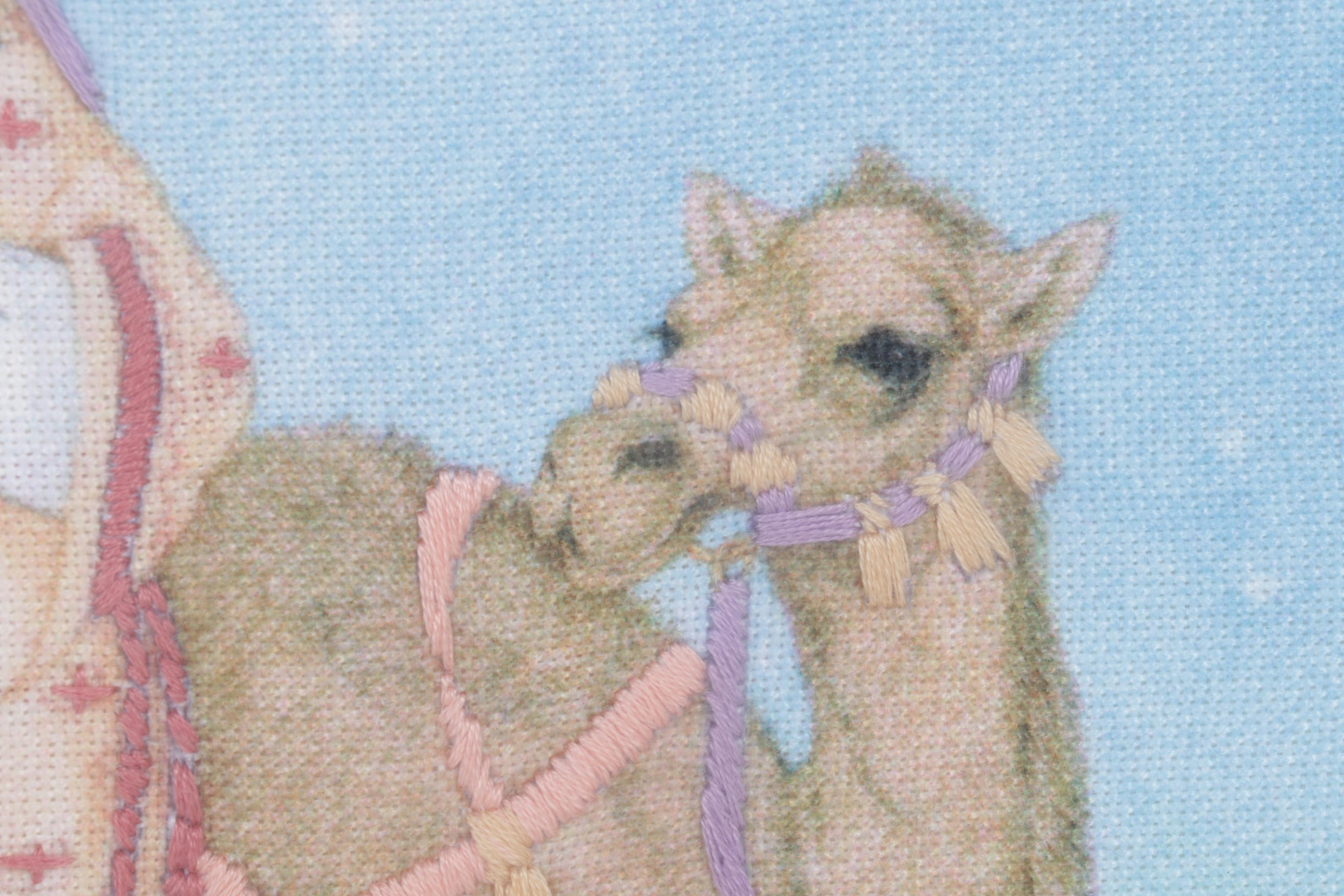 Nativity Scene Printed and Hand-Embroidered Textile Panel