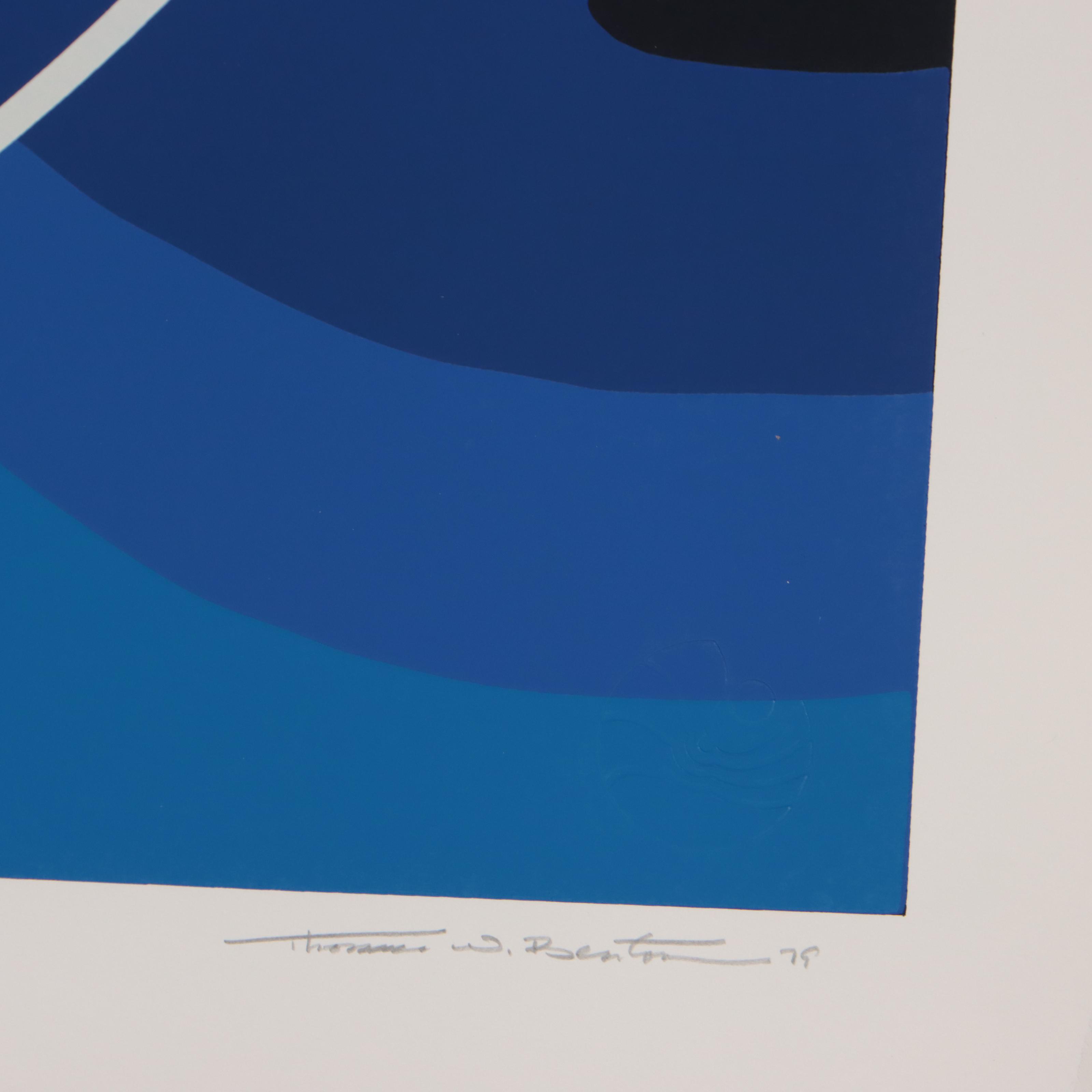 Thomas Whelan Benton Serigraph "White Cap," 1979