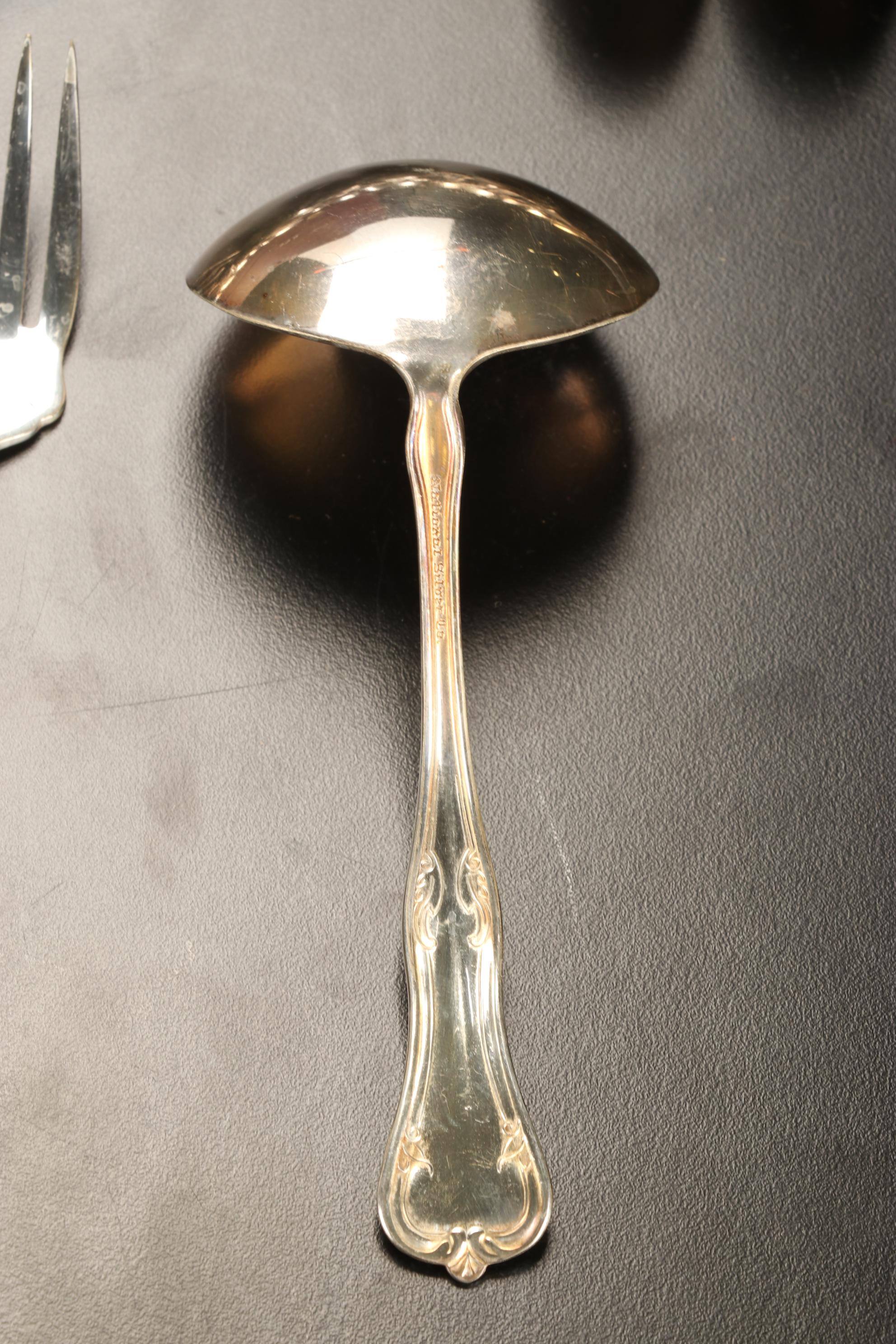 National Silver Co. Silver Plate "Queen Elizabeth" Flatware with Wooden Case