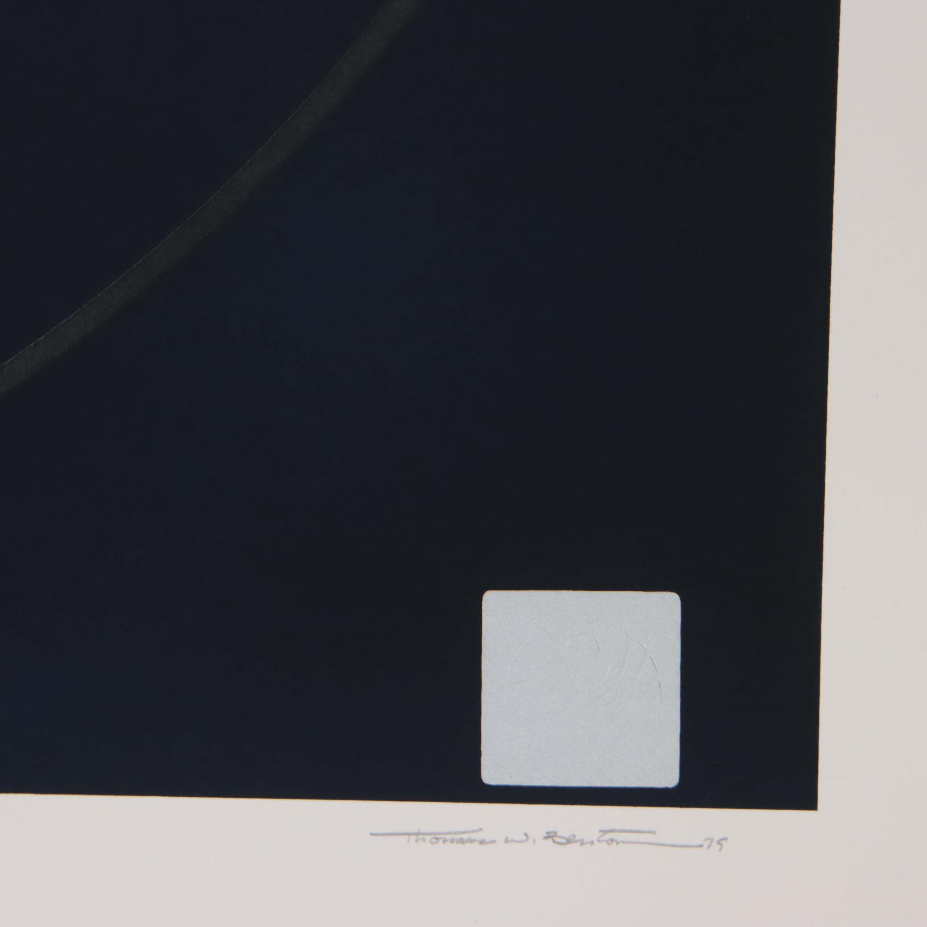 Thomas Whelan Benton Serigraph "Blue Landscape," 1979