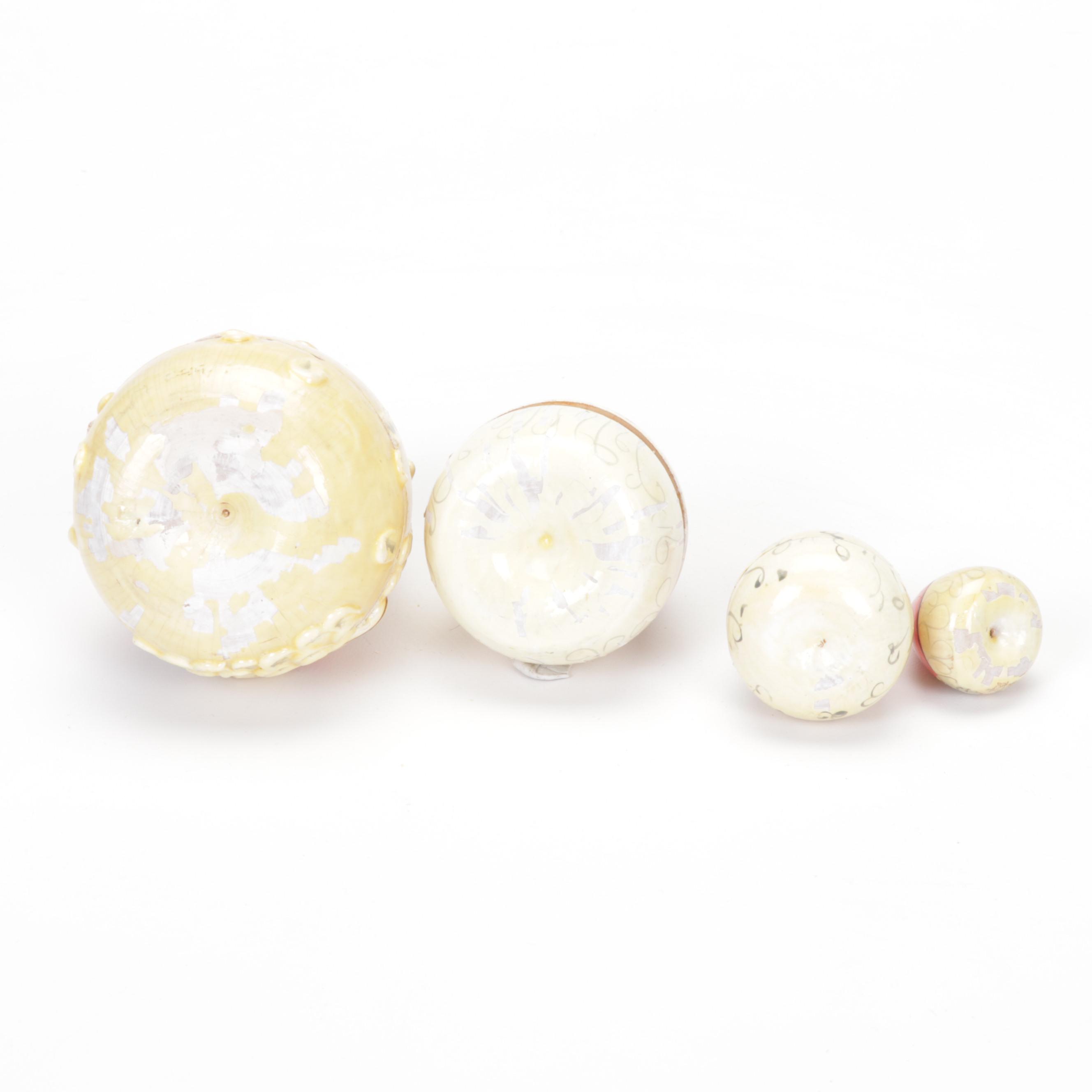 Three Sets of Russian Wooden Santa Nesting Dolls