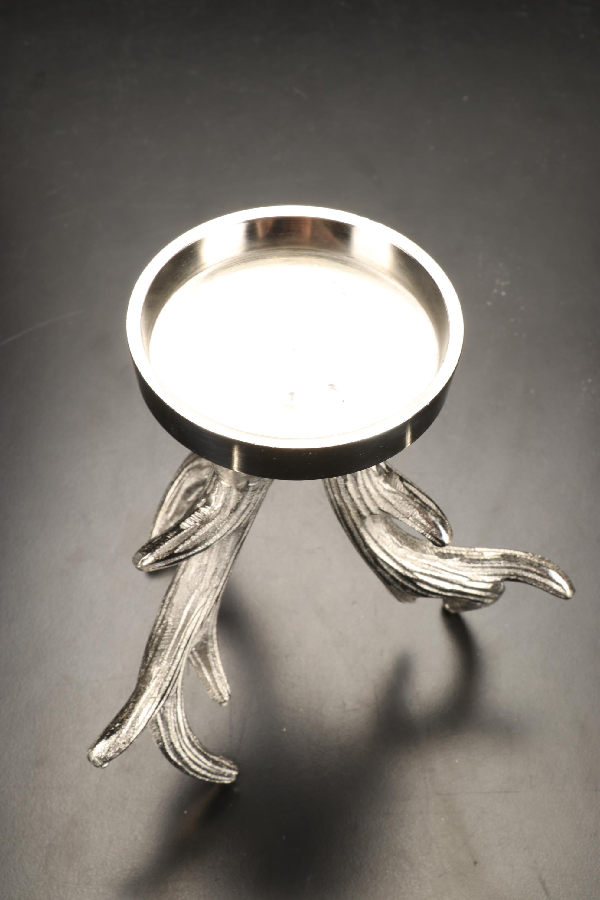 Metal Antler Candle Holders and Decorative Bowl with Antler Stand