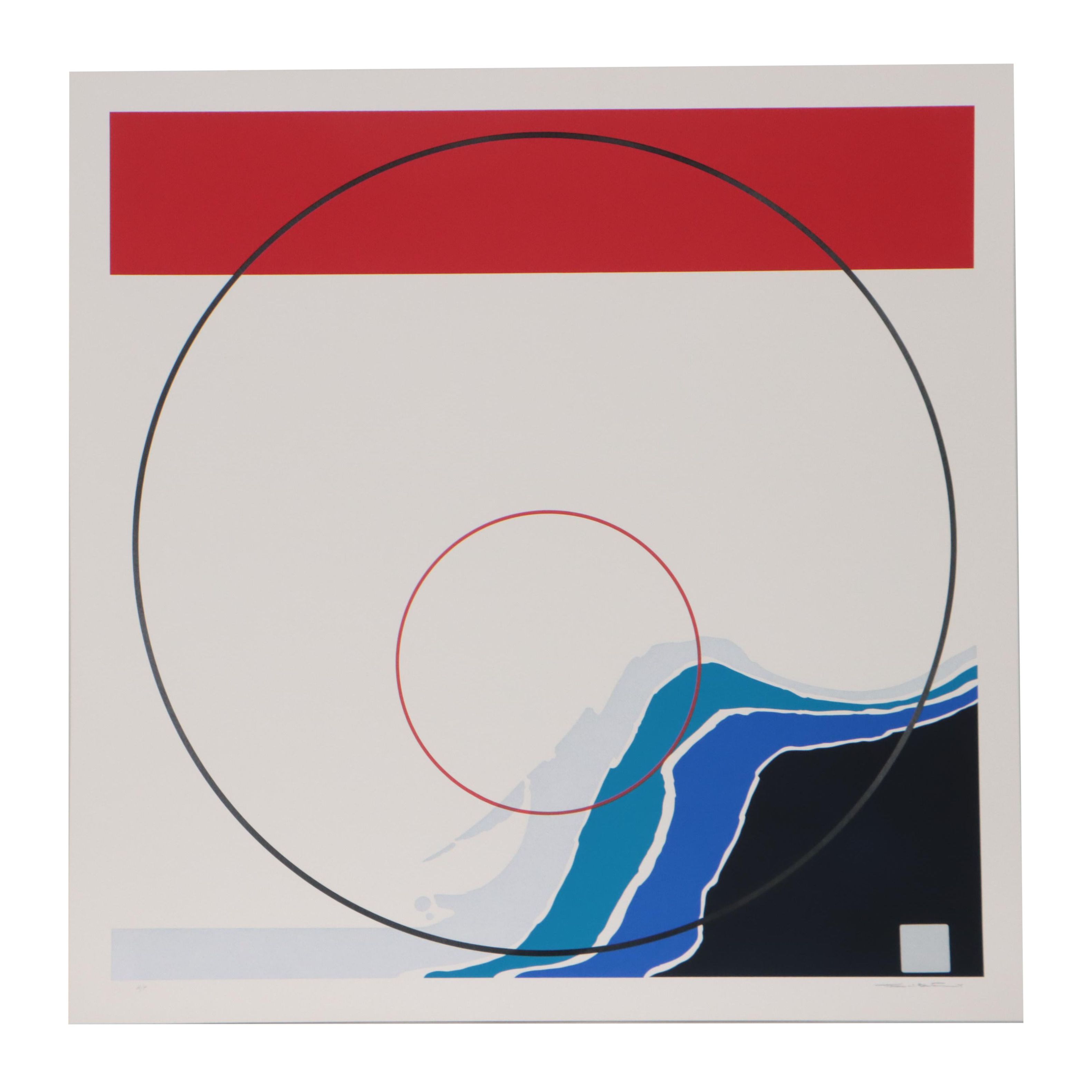 Thomas Whelan Benton Serigraph "Blue Landscape," 1979