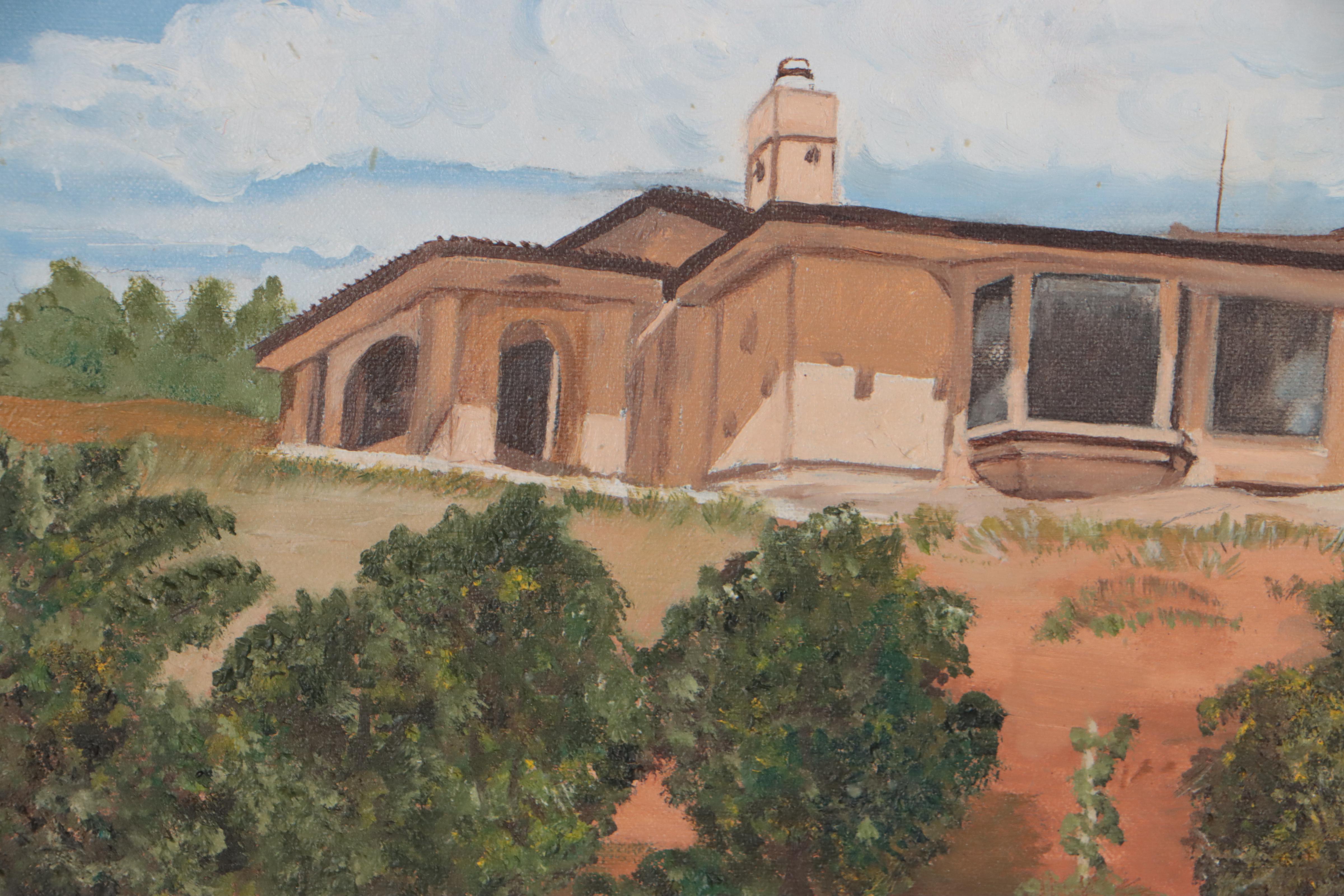 Southwestern Ranch Landscape Oil Painting