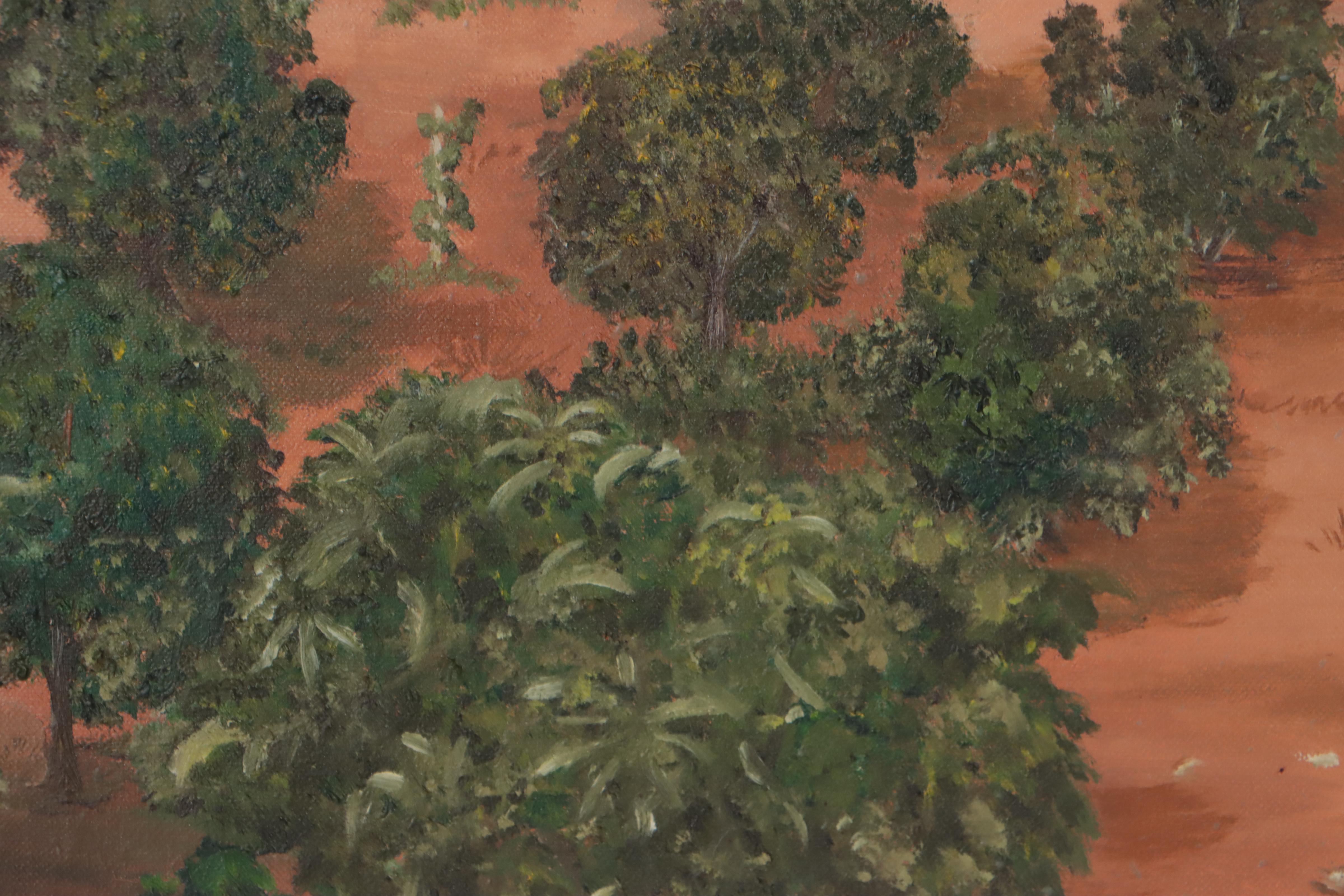 Southwestern Ranch Landscape Oil Painting