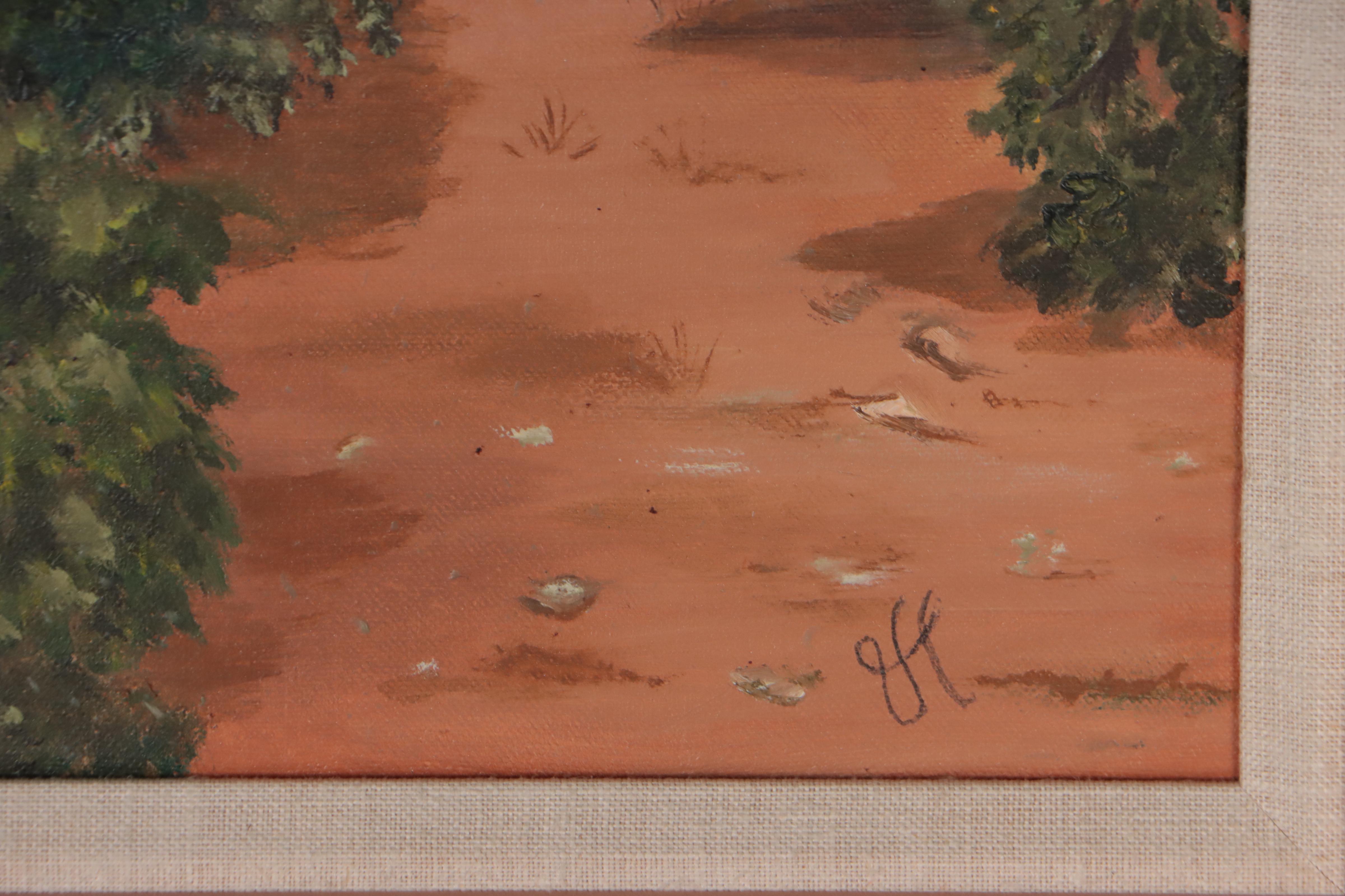 Southwestern Ranch Landscape Oil Painting